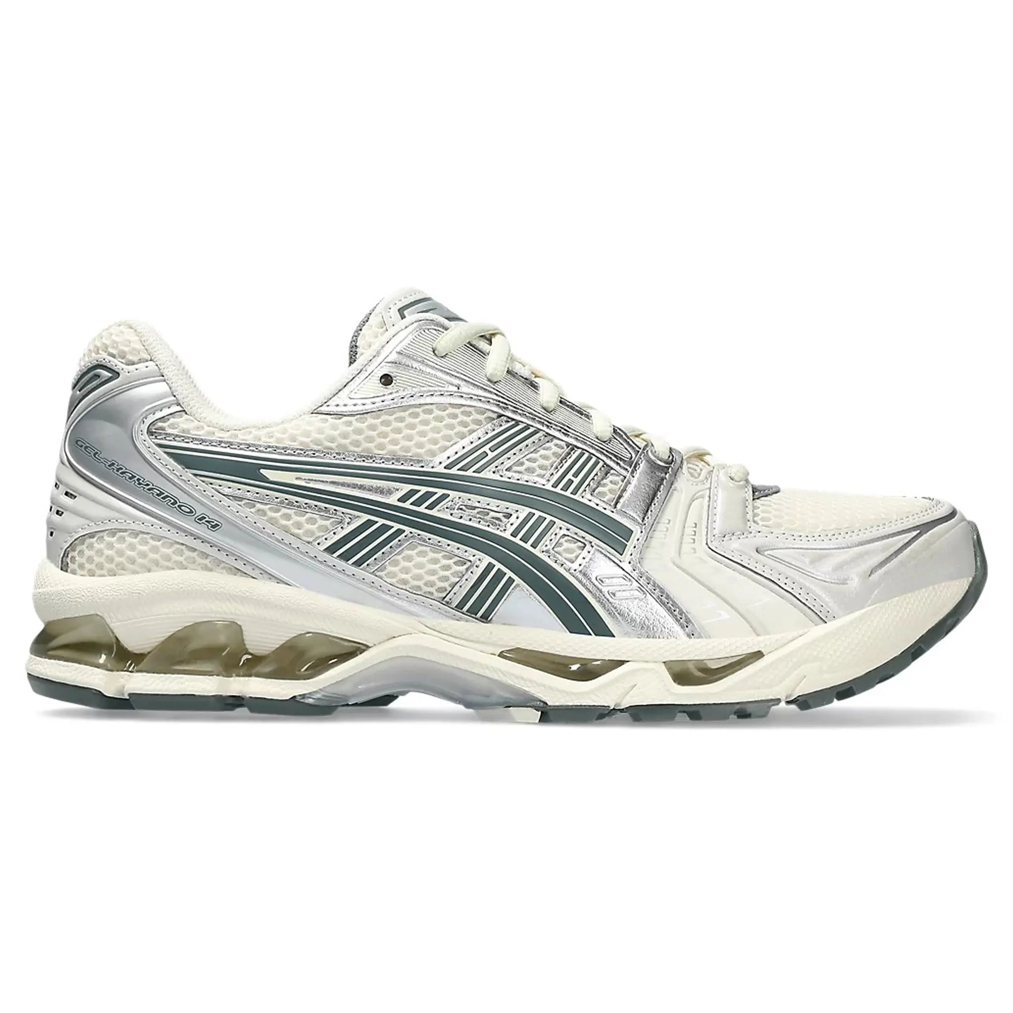 Side view of ASICS Gel-Kayano 14 Birch Dark Pewter 1201A019-200