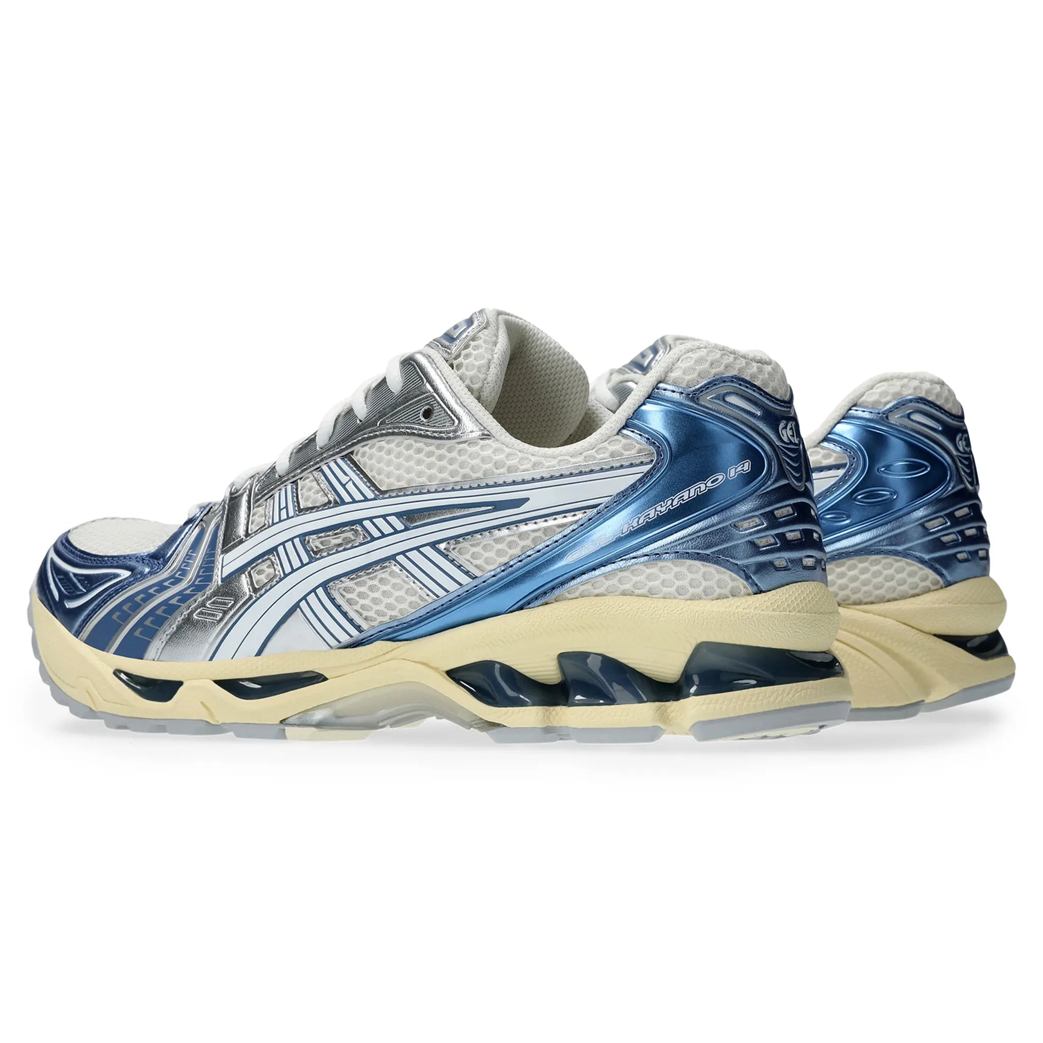 Back side view of ASICS Gel-Kayano 14 Cream Denim Blue 1203A537-102