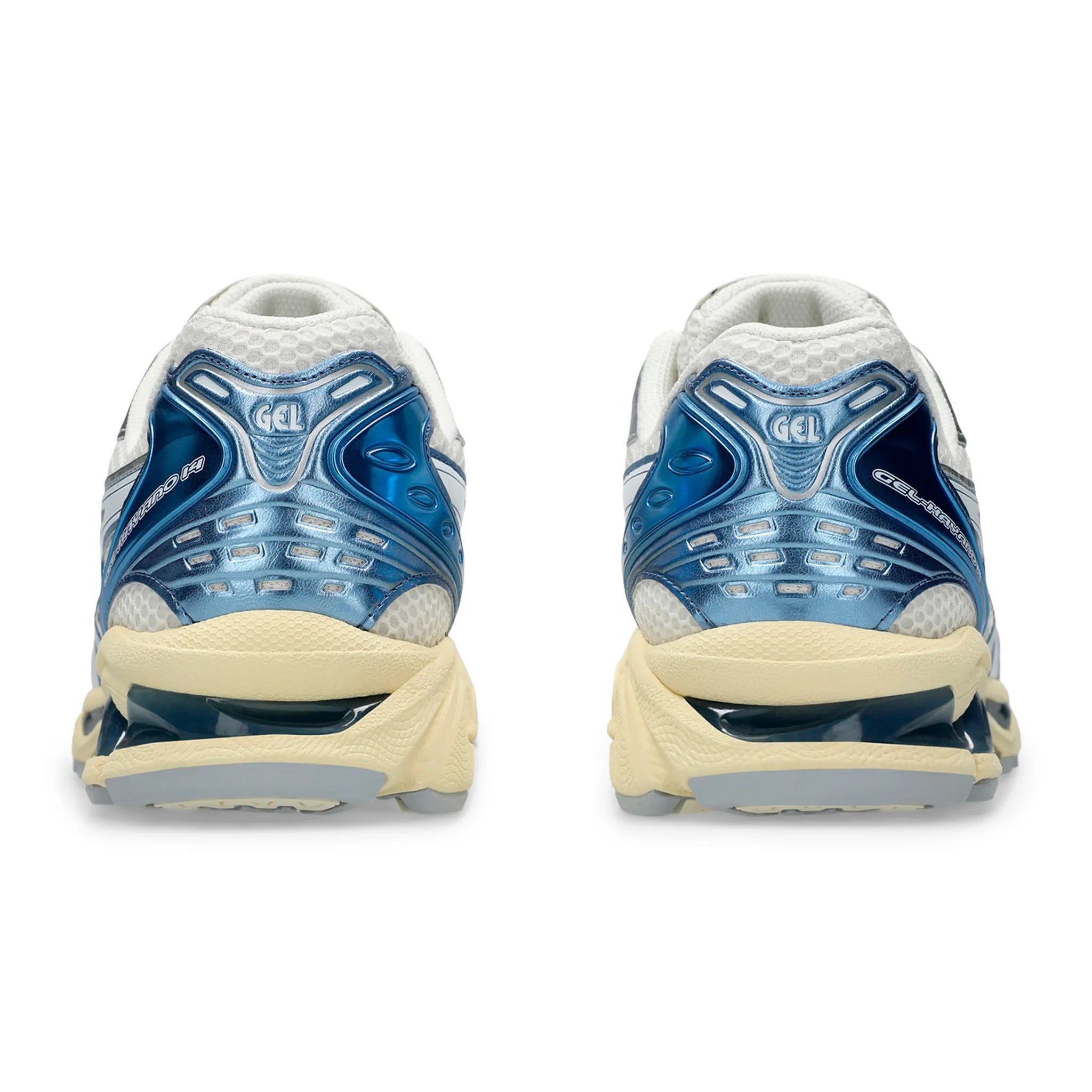 Back view of ASICS Gel-Kayano 14 Cream Denim Blue 1203A537-102