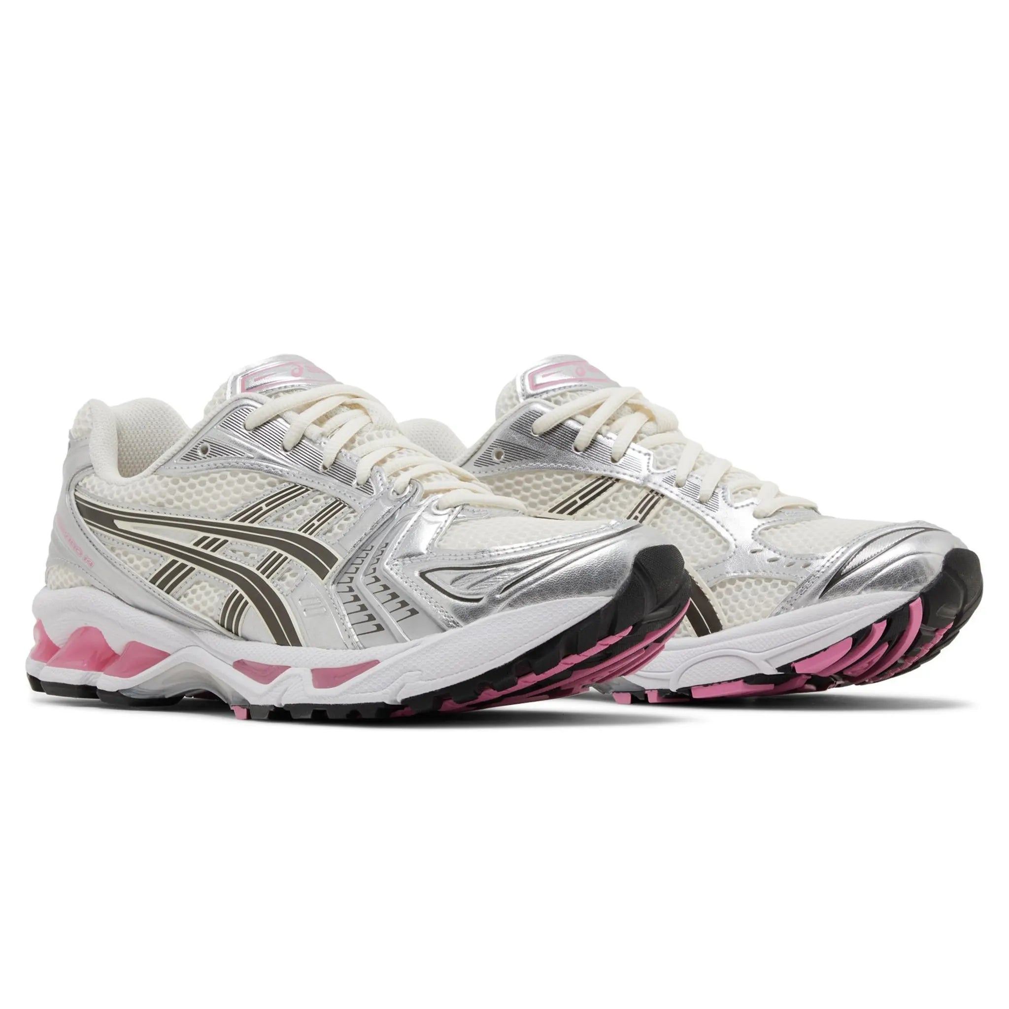 Front side view of ASICS Gel-Kayano 14 Cream Sweet Pink 1203A537-103