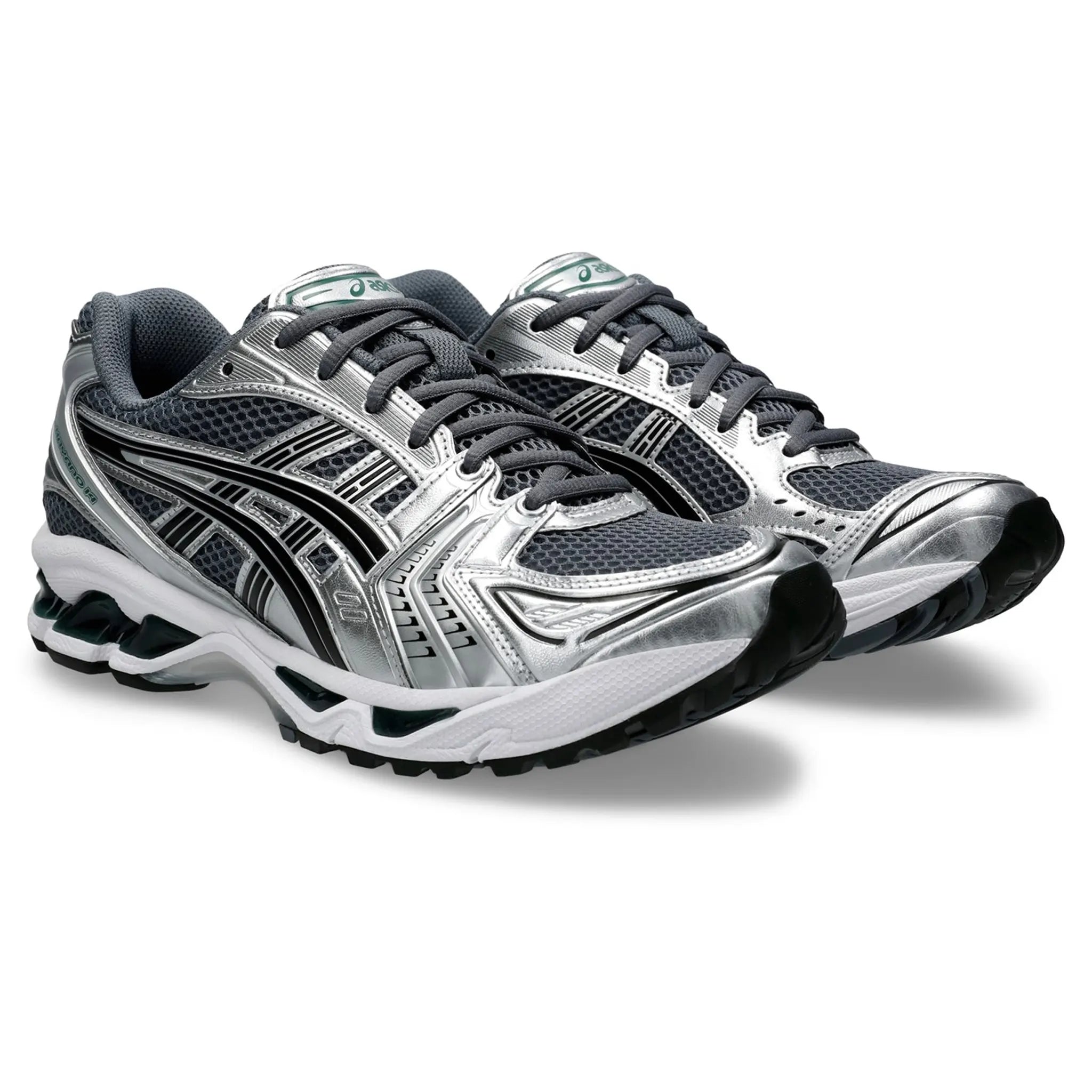 Front side view of ASICS Gel-Kayano 14 Metropolis Jasper Green 1203A537-020