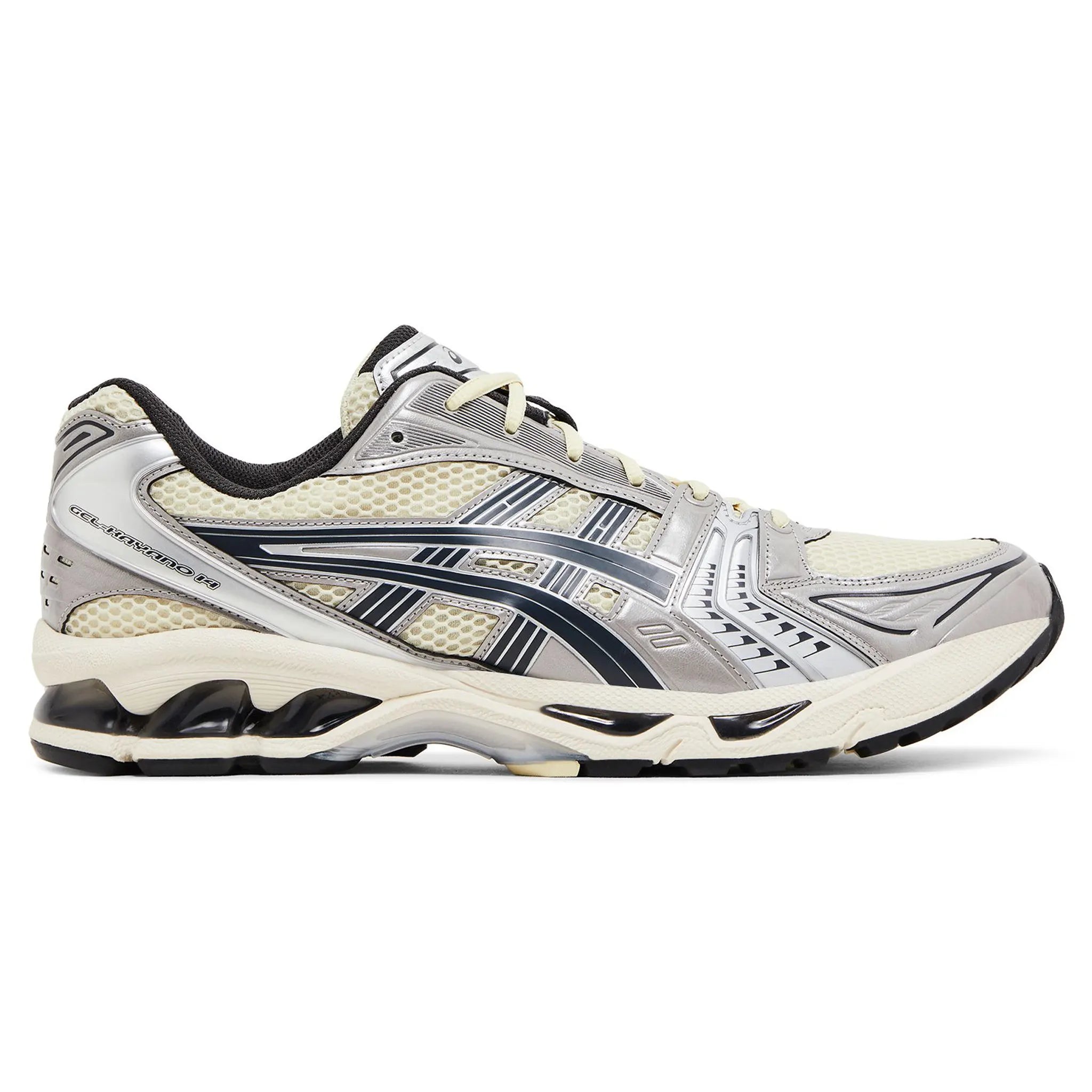 Side view of ASICS Gel-Kayano 14 Oyster White Steeple Grey 1203A537-250