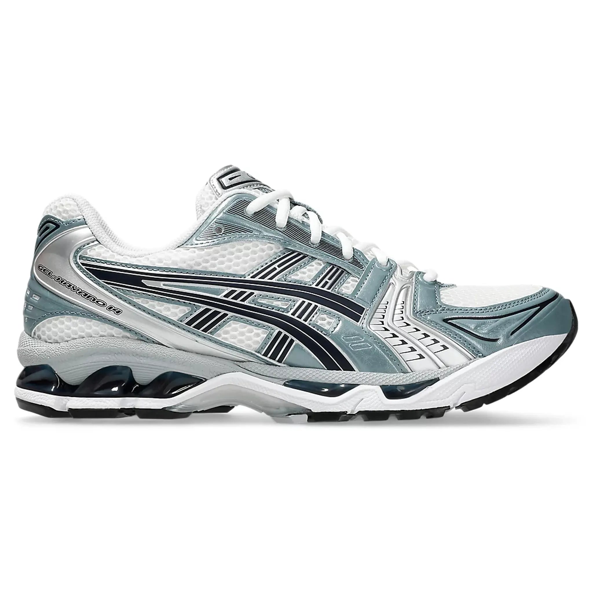 Side view of ASICS Gel-Kayano 14 White Fjord Grey 1203A537-106