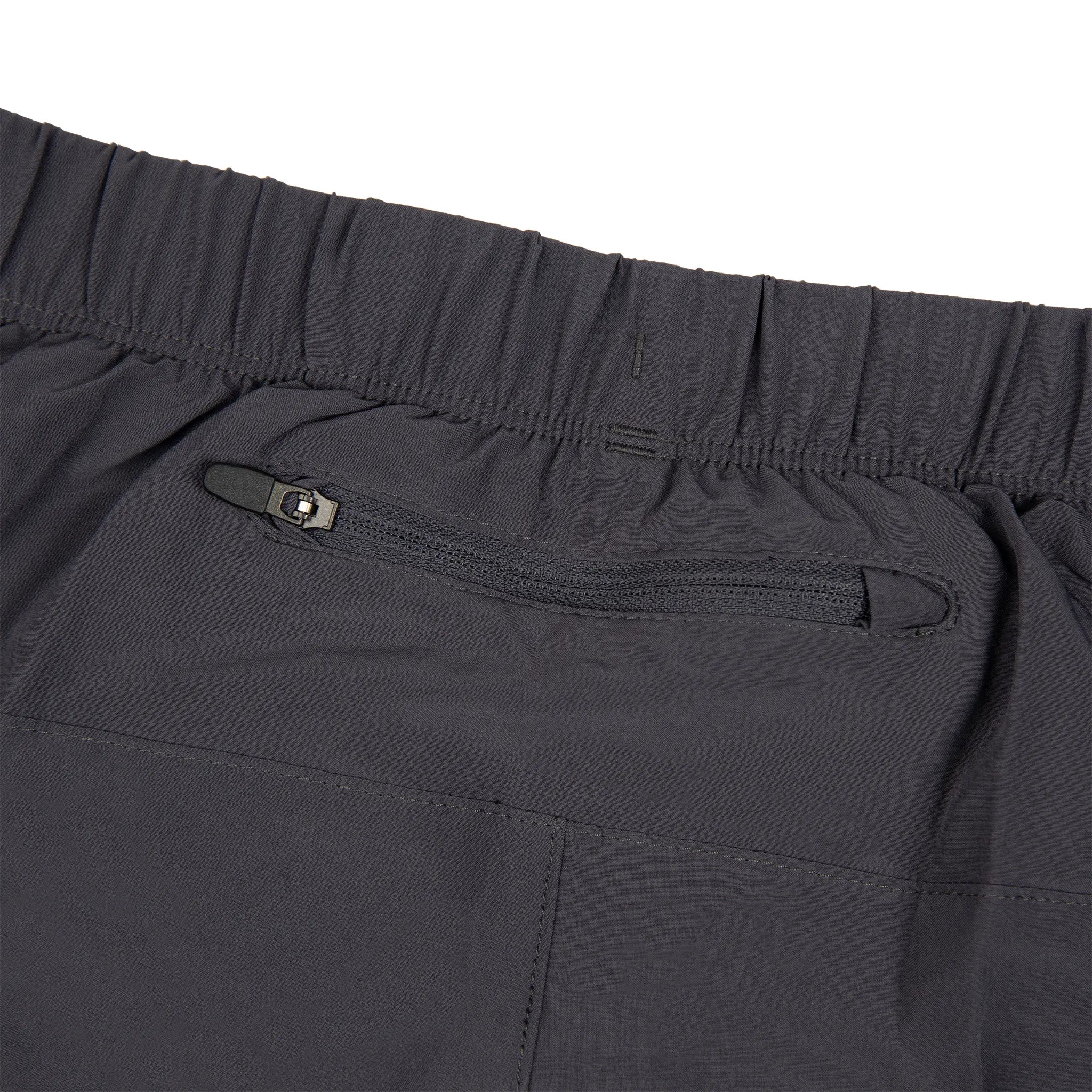 Back Zip view of Asics Sport Woven 2 in 1 Dark Grey Running Shorts 164907-0779