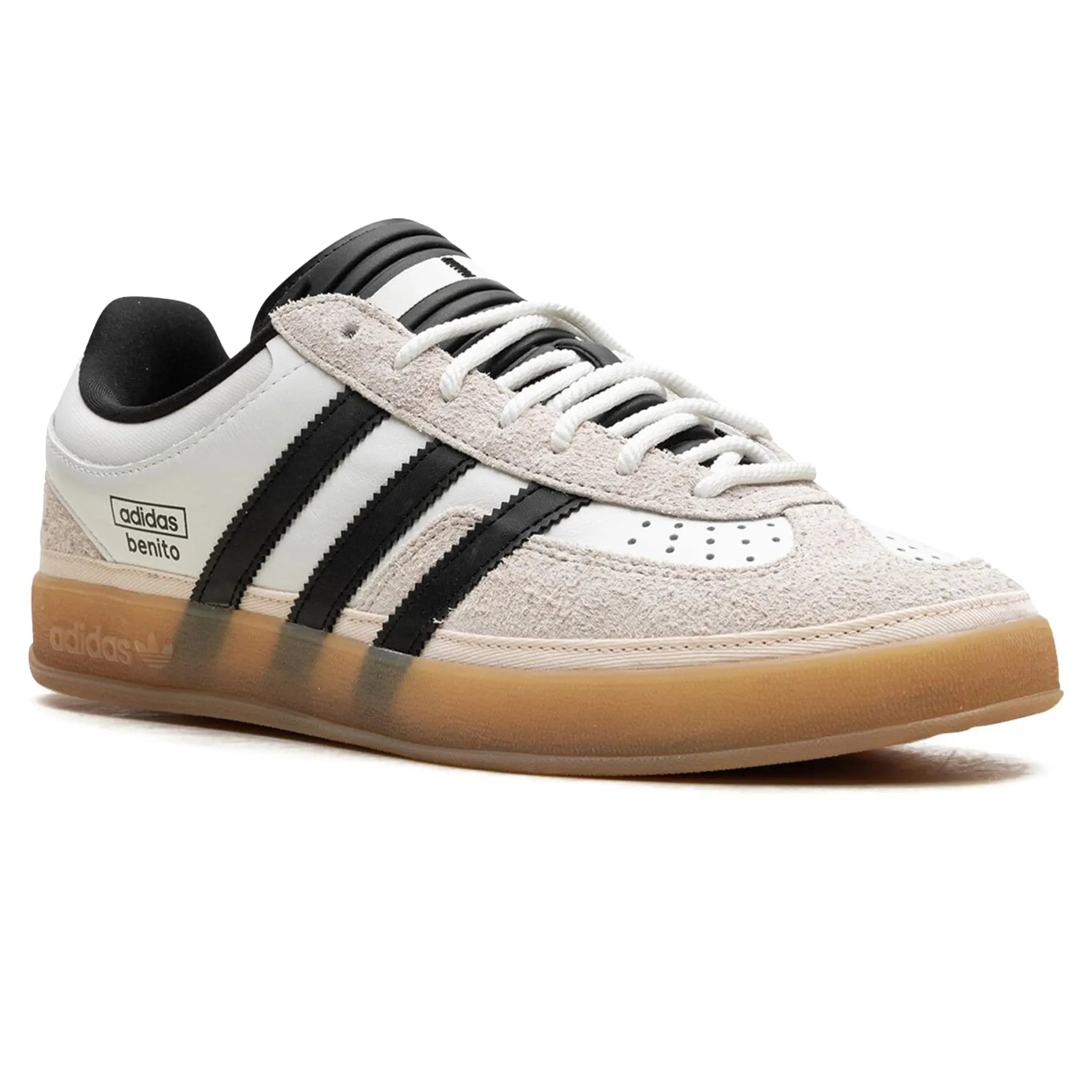 Front side view of Bad Bunny x Adidas Gazelle Indoor Core White IF9735