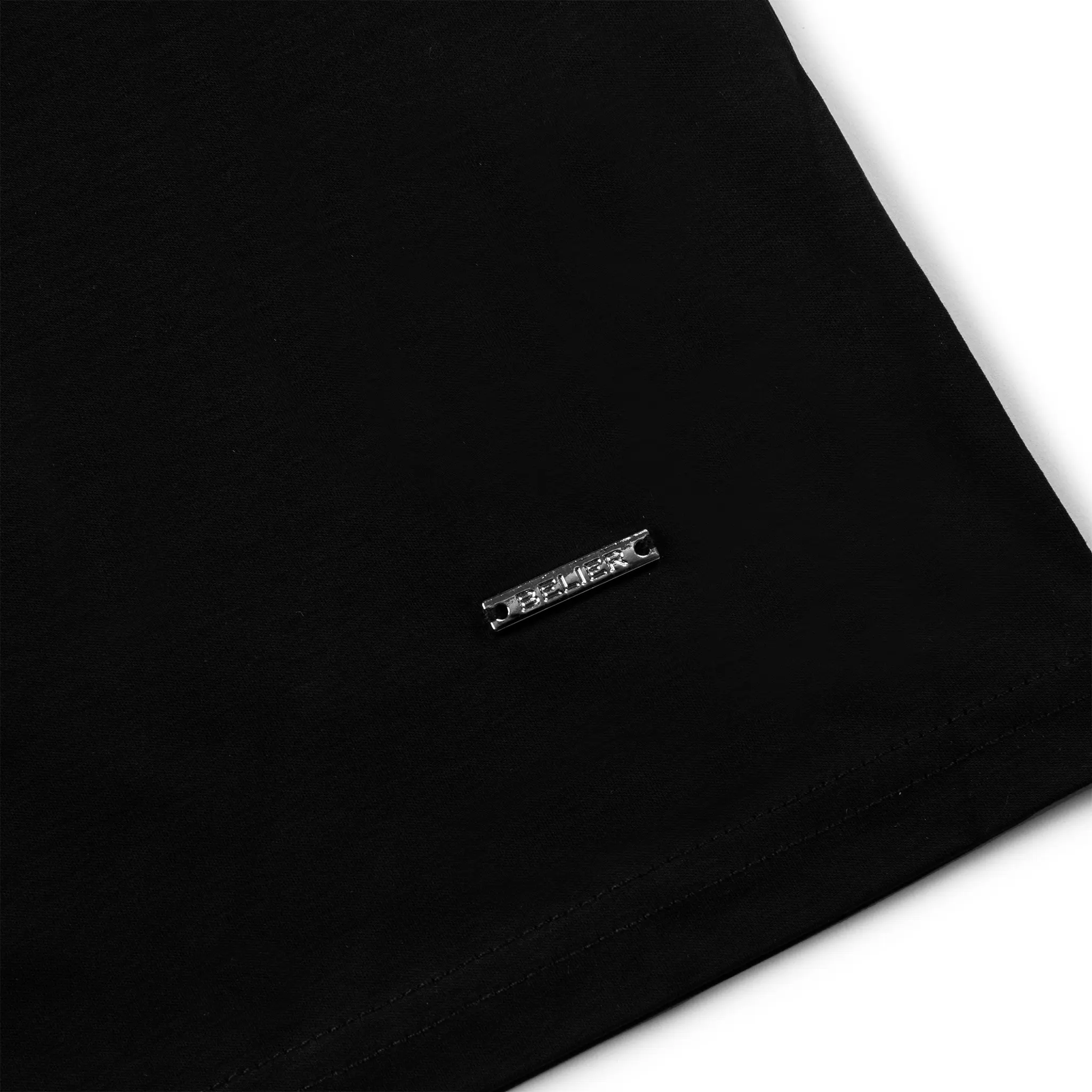 Detail view of Belier Illusion Print Black Monochrome Pocket T Shirt BM-169