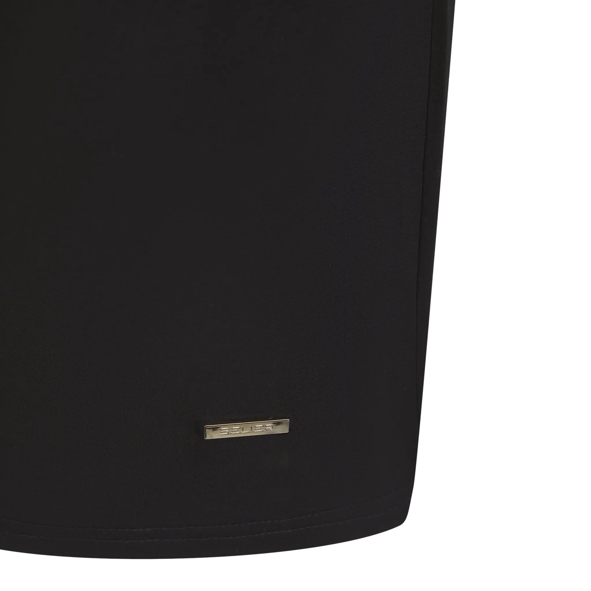 Detail view of Belier Mercerised Cotton Short Sleeve Premium Black T Shirt BM-125