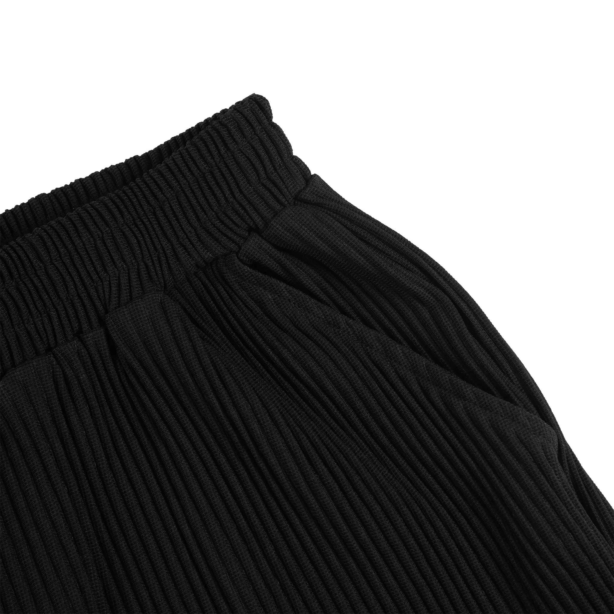 Detail view of Belier Pleated Black Shorts BM-075