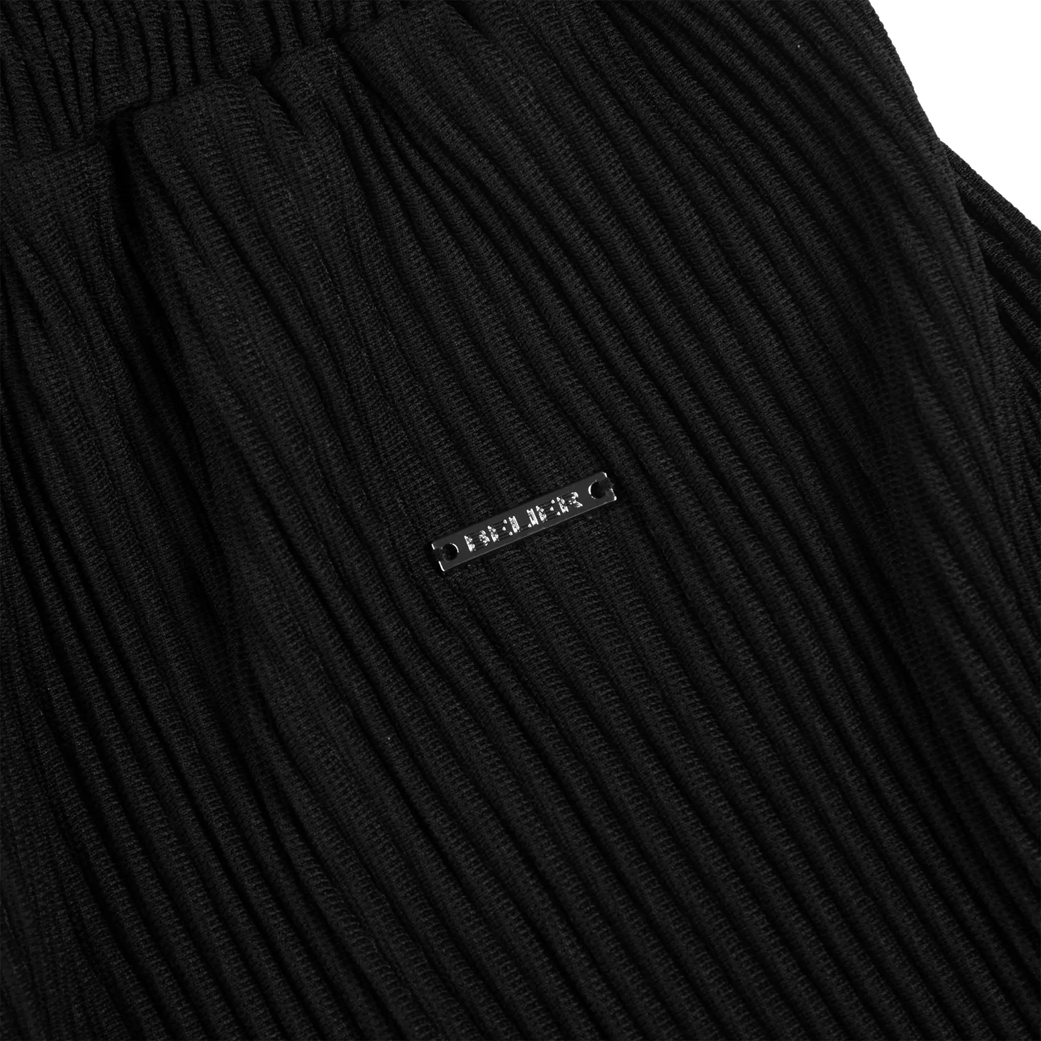 Detail view of Belier Pleated Black Shorts BM-075