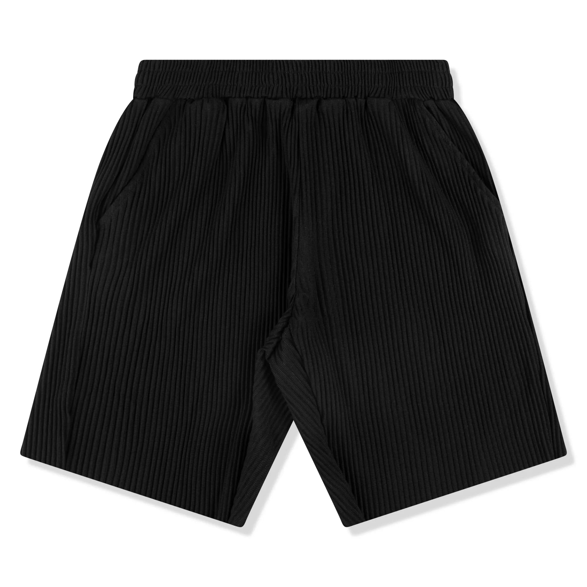 Front view of Belier Pleated Black Shorts BM-075