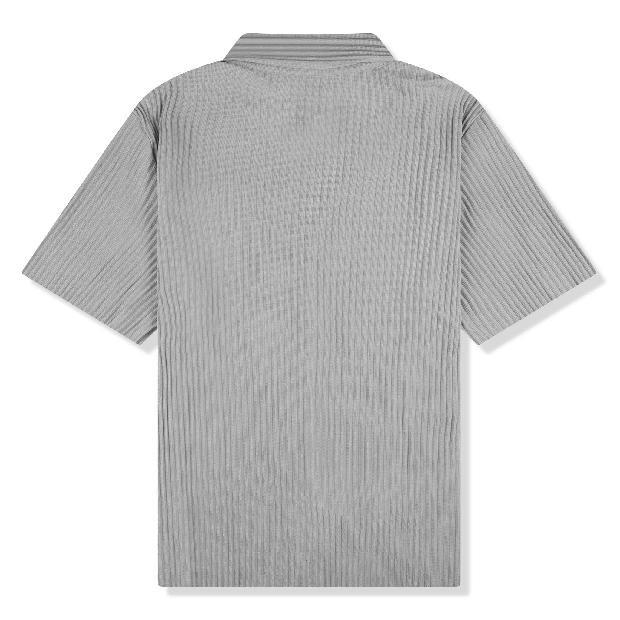 Back view of Belier Pleated Short Sleeve Black Resort Shirt BM-073