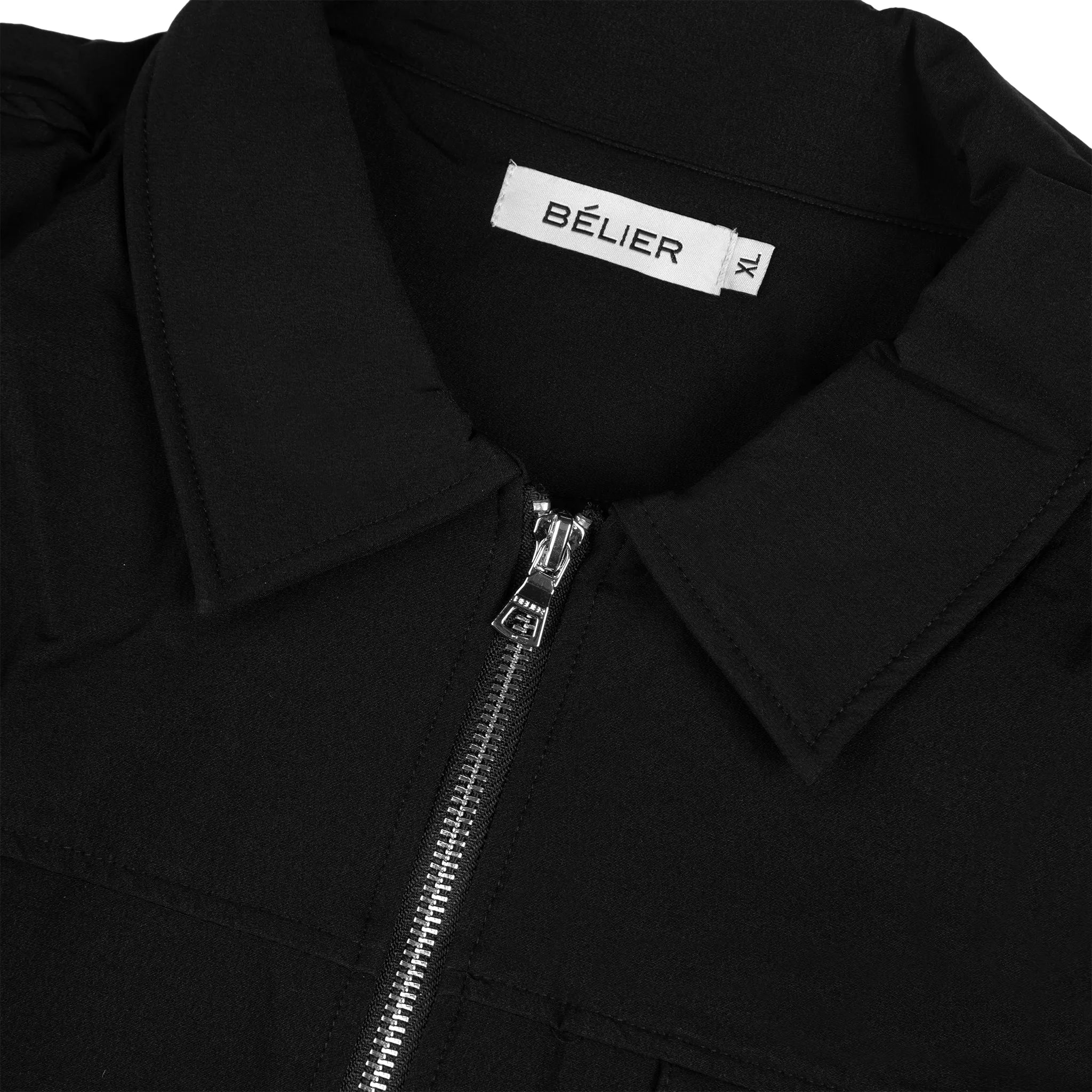 Zip view of Belier Traveller 2.0 Black Overshirt Jacket BM-116