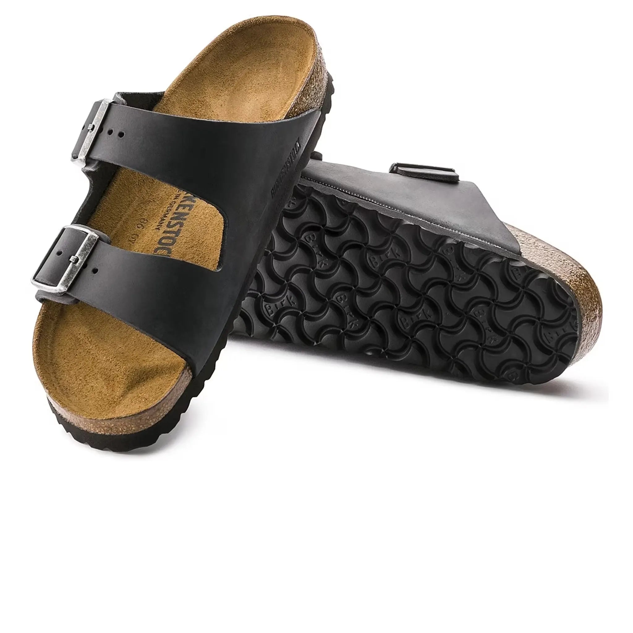 Detail view of Birkenstock Arizona Oiled Sandals Black