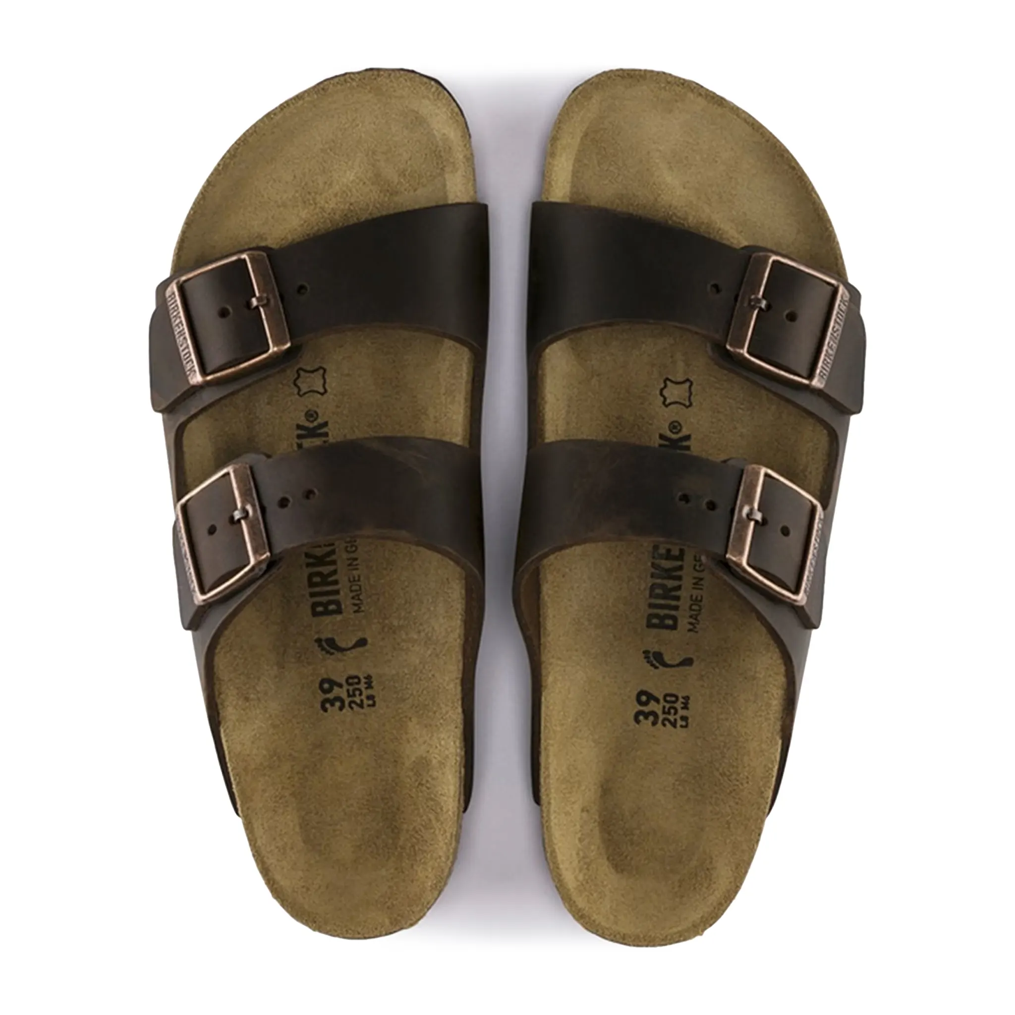 Top view of Birkenstock Arizona Oiled Sandals Habana