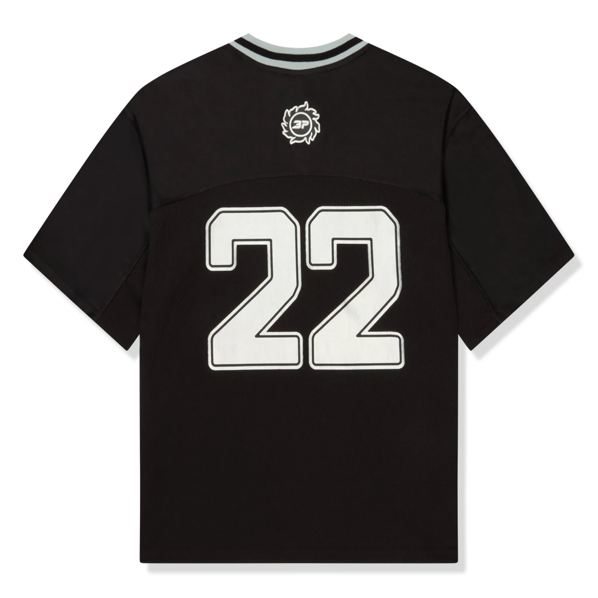 Back view of Broken Planet Black Silver Football Jersey BP-CS25-AFJ-BLACK_SILVER