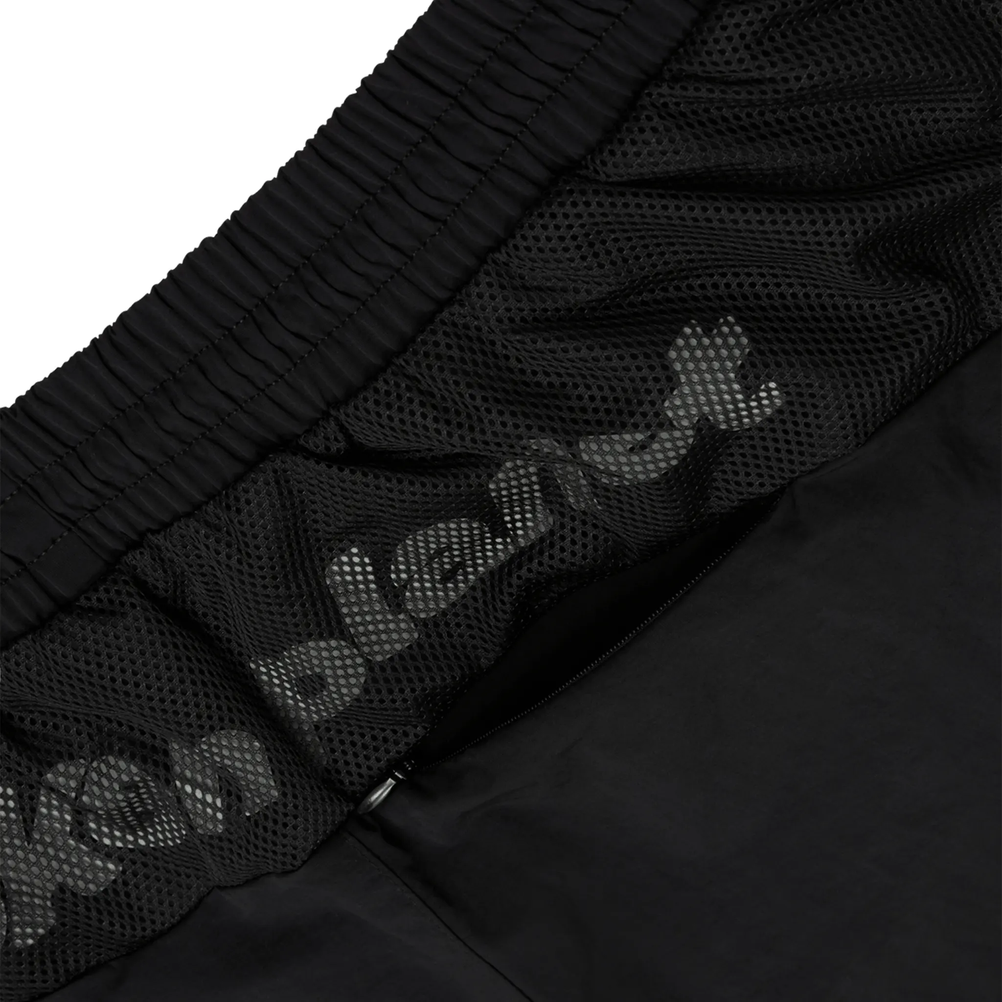 Back logo view of Broken Planet Black Swimming Shorts