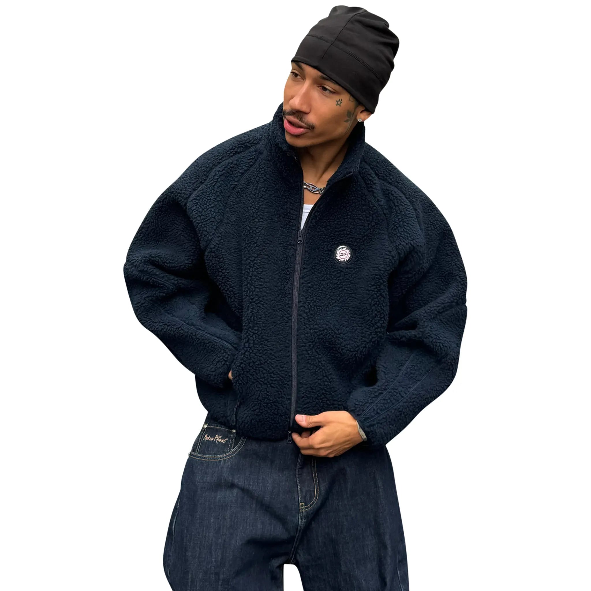 Broken Planet Dark Blue Polar Fleece