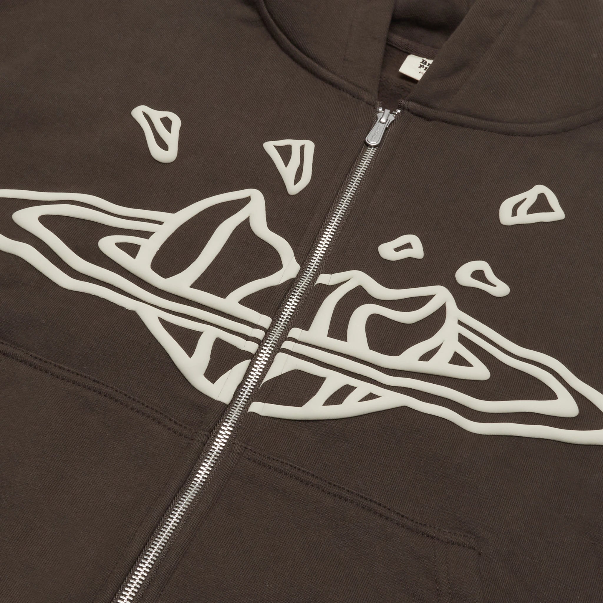 Front Logo view of Broken Planet Dark Brown Zip-Up Hoodie BP-OS-ZU-DARK_BROWN