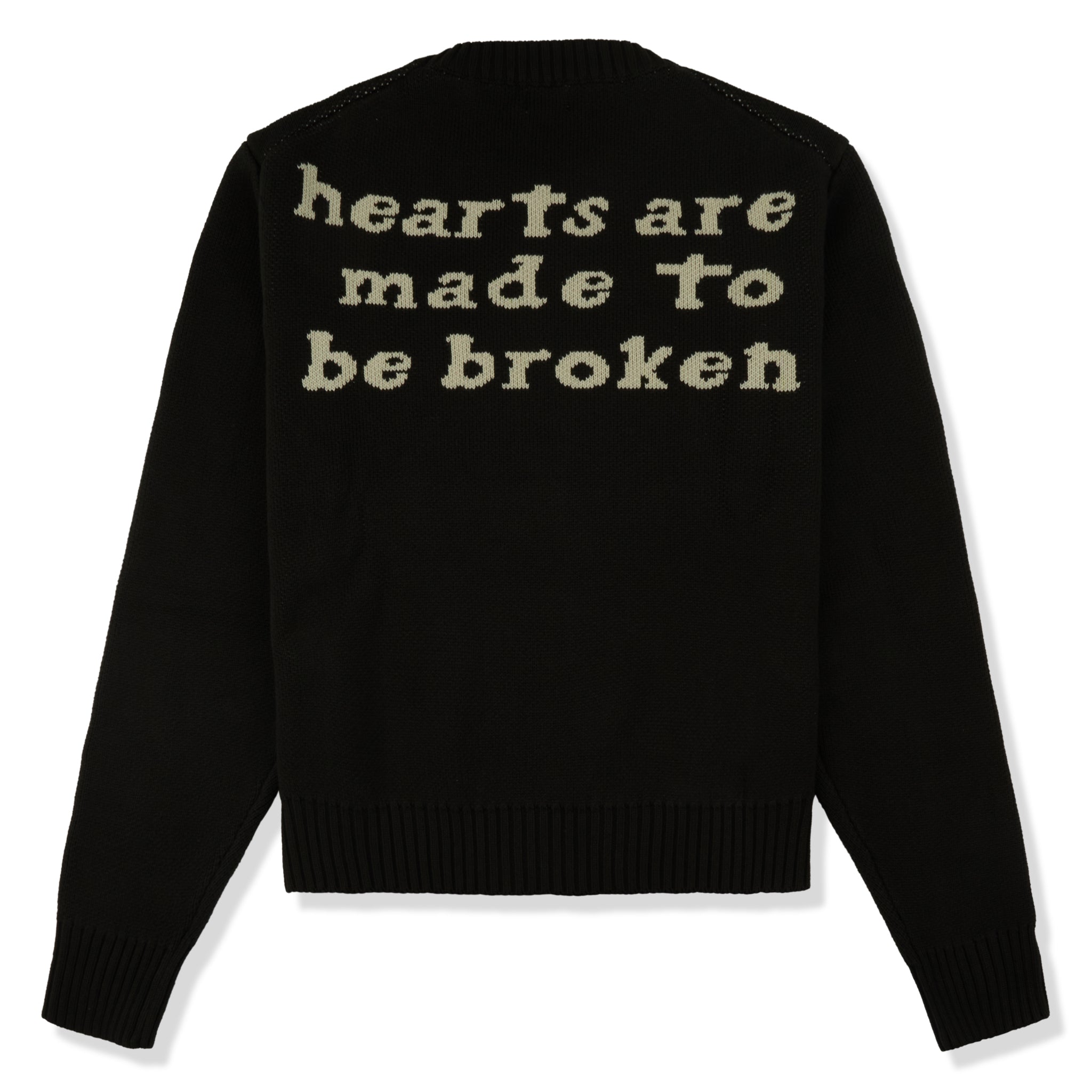 Image of Broken Planet Hearts Are Meant To Be Broken Soot Black Knit Sweatshirt