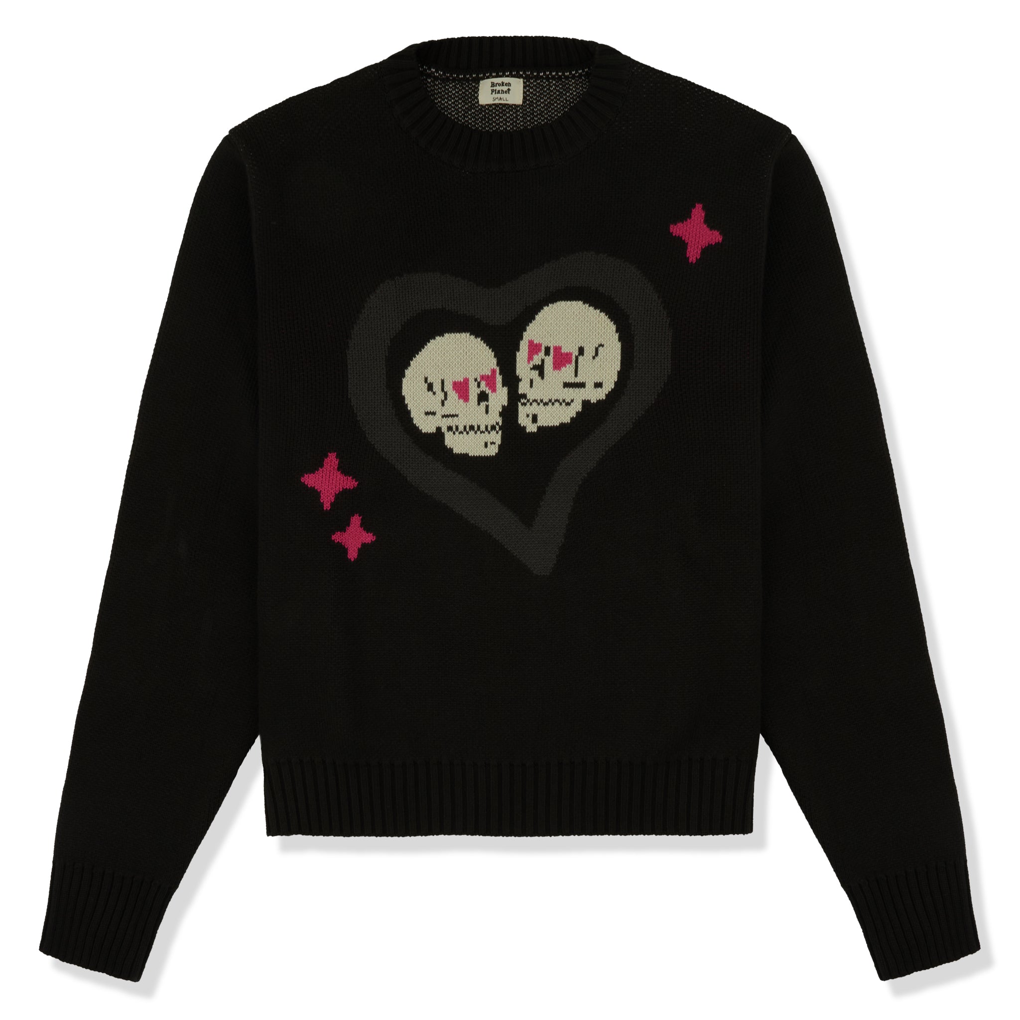 Image of Broken Planet Hearts Are Meant To Be Broken Soot Black Knit Sweatshirt