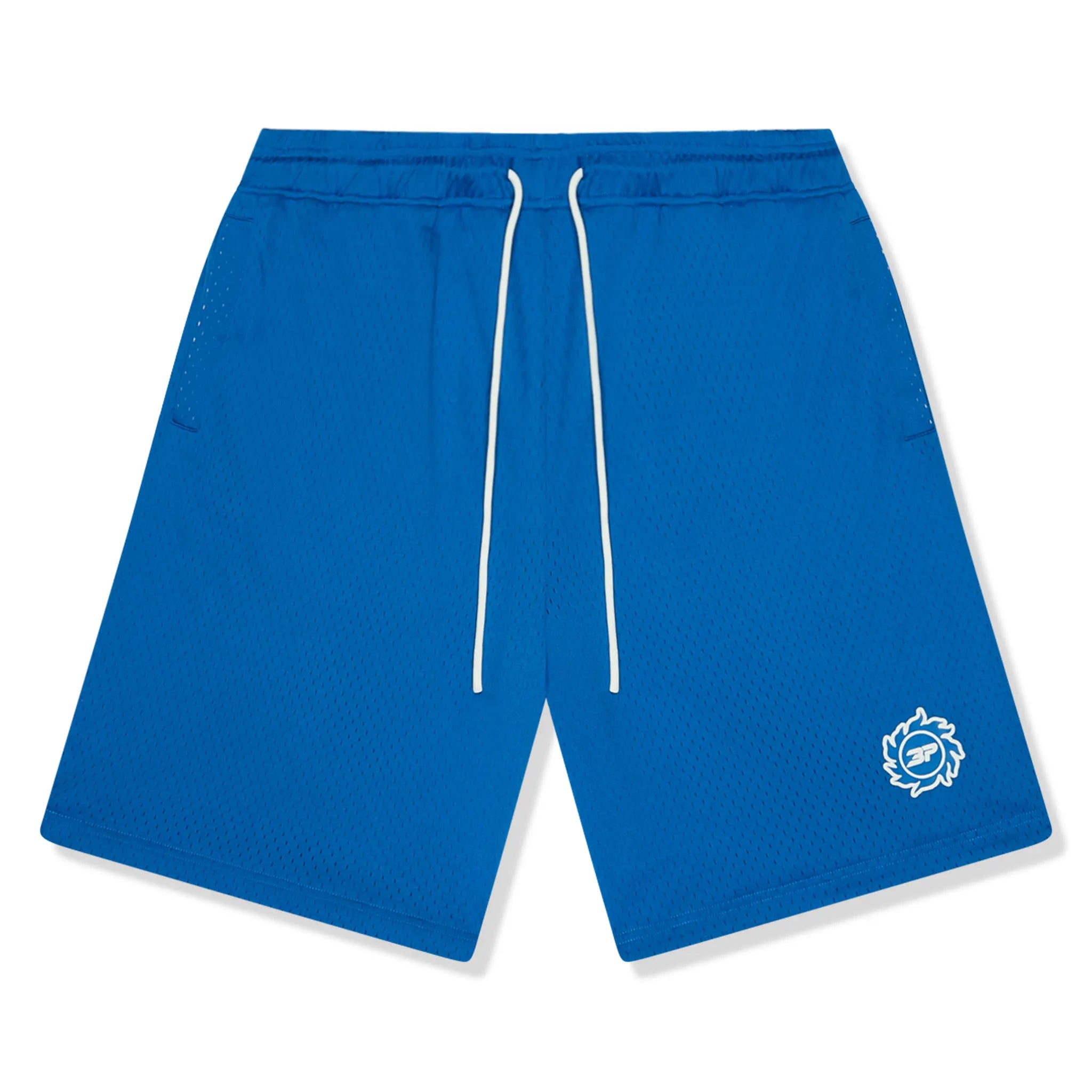 Front view of Broken Planet Mesh Blue Shorts BP-SB24-MS-BLUE