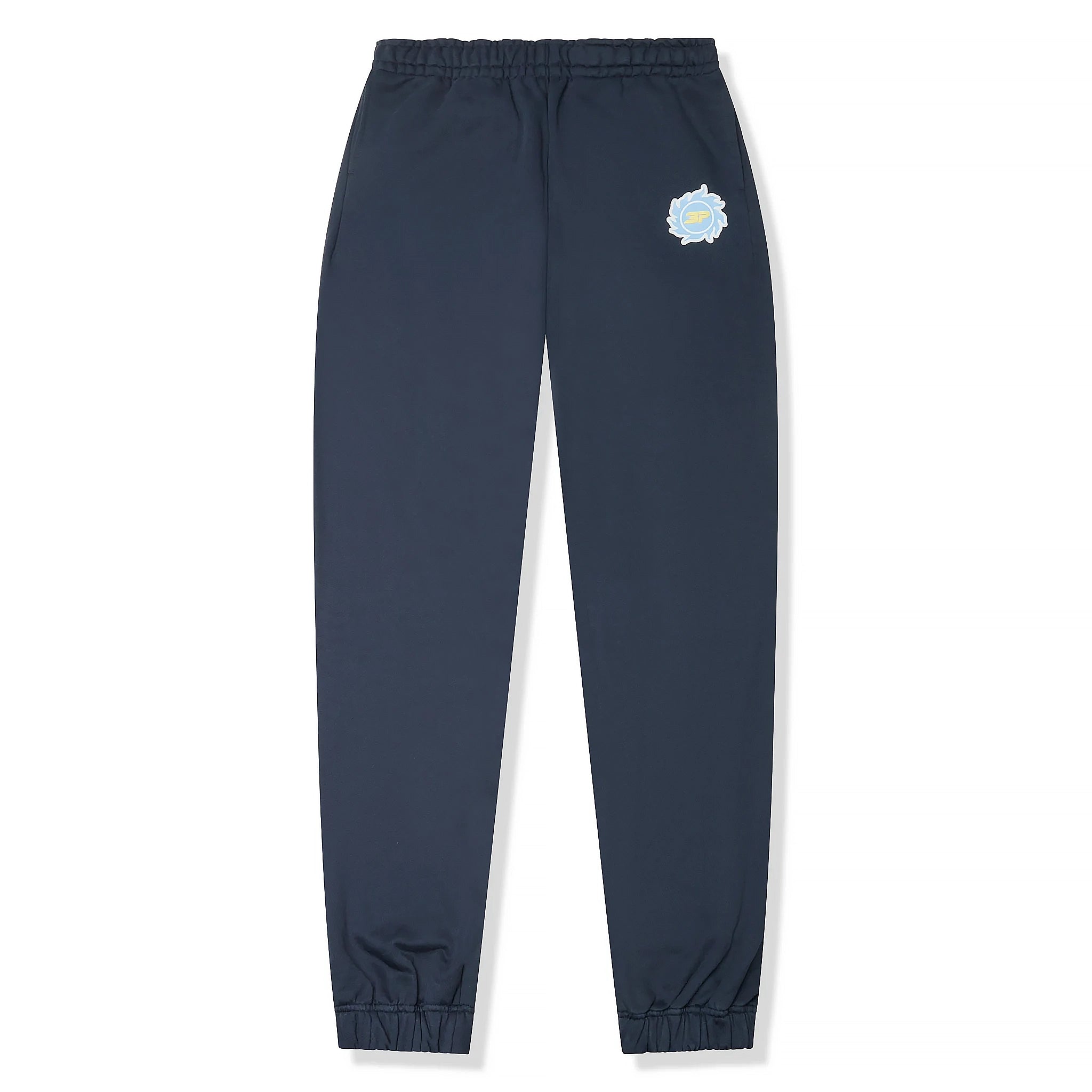 Front view of Broken Planet Space Club Outerspace Blue Sweatpants 