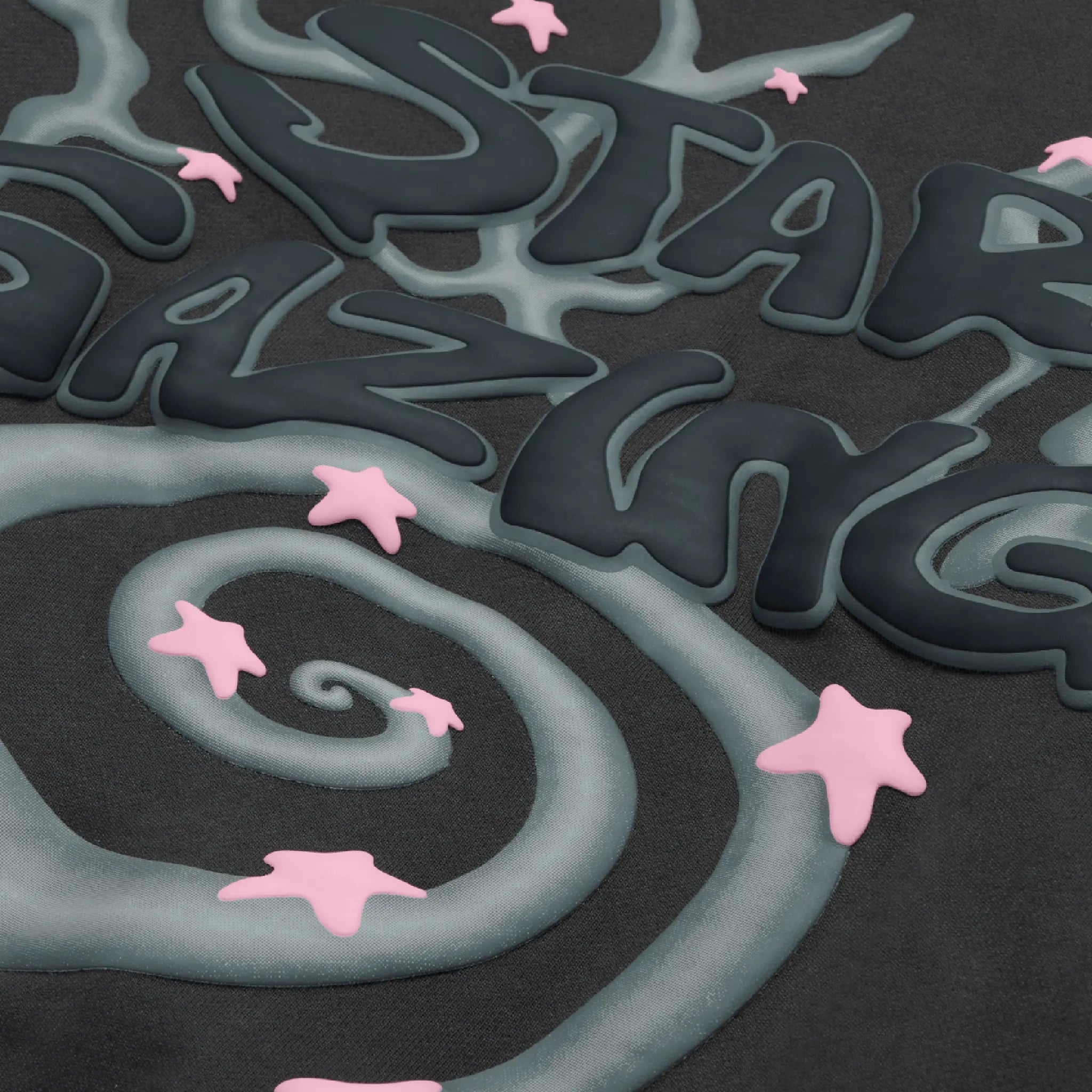 Detail view of Broken Planet Stargazing Soot Black Hoodie