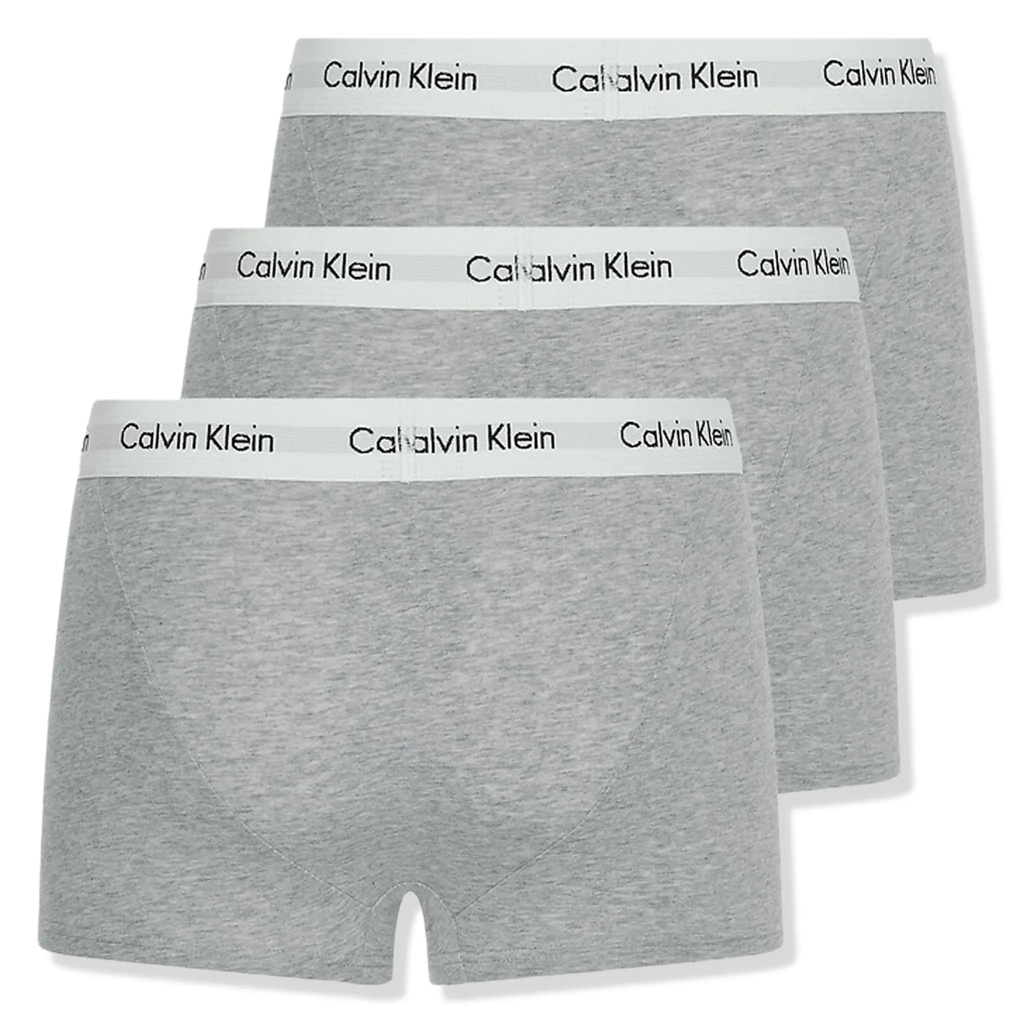 Back view of Calvin Klein Pack Cotton Stretch Grey Boxers Three Pack