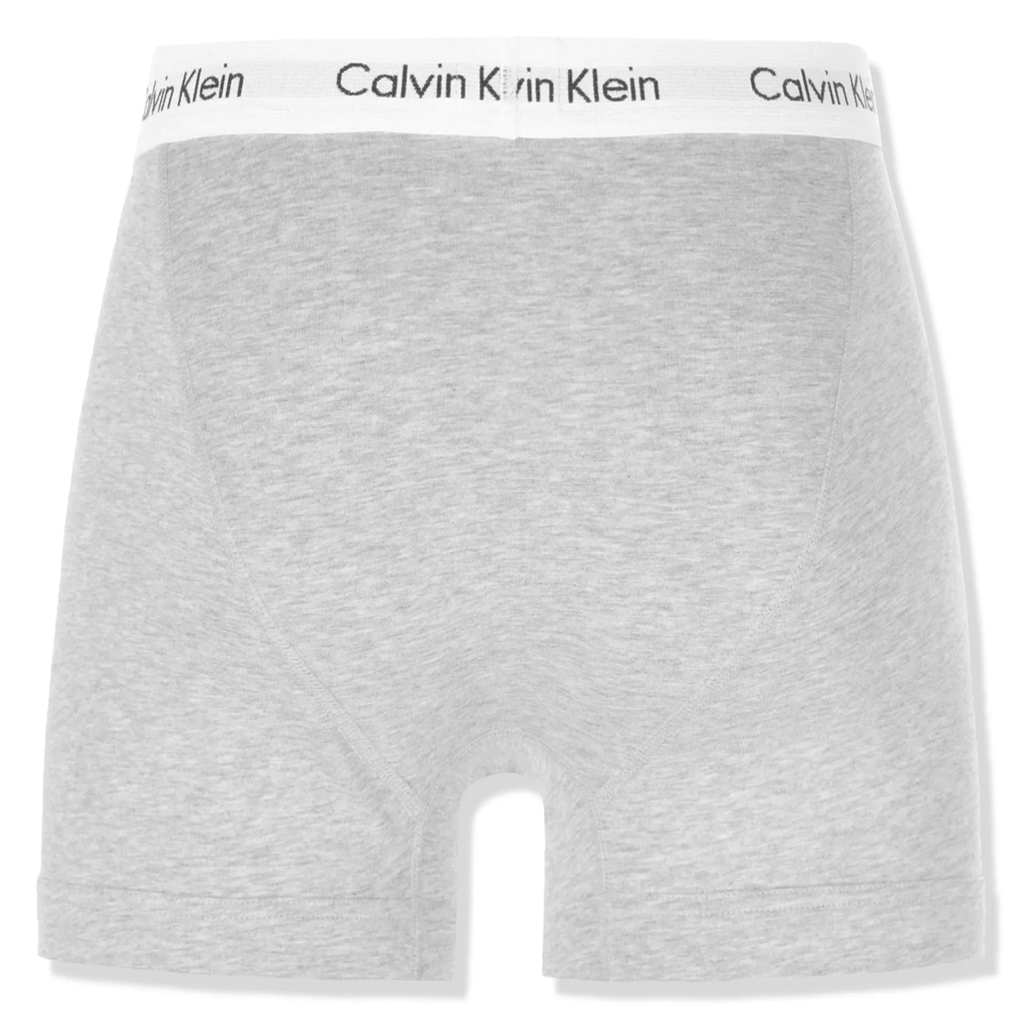 Grey Back view of Calvin Klein Pack Cotton Stretch White Black Grey Boxer Shorts