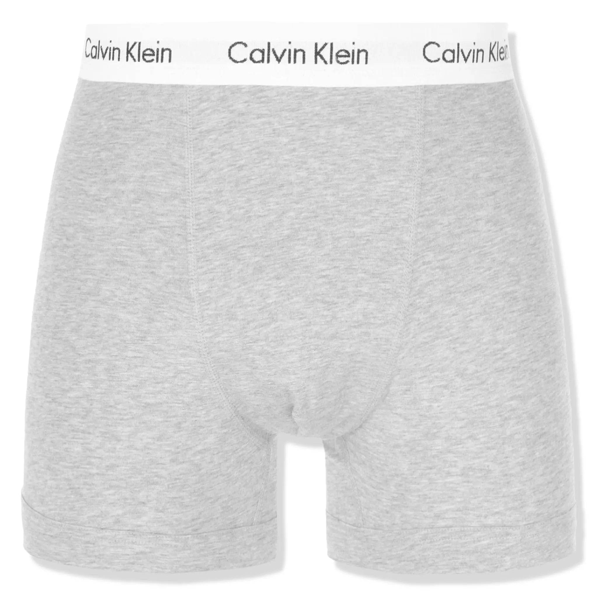 Grey Front view of Calvin Klein Pack Cotton Stretch White Black Grey Boxer Shorts