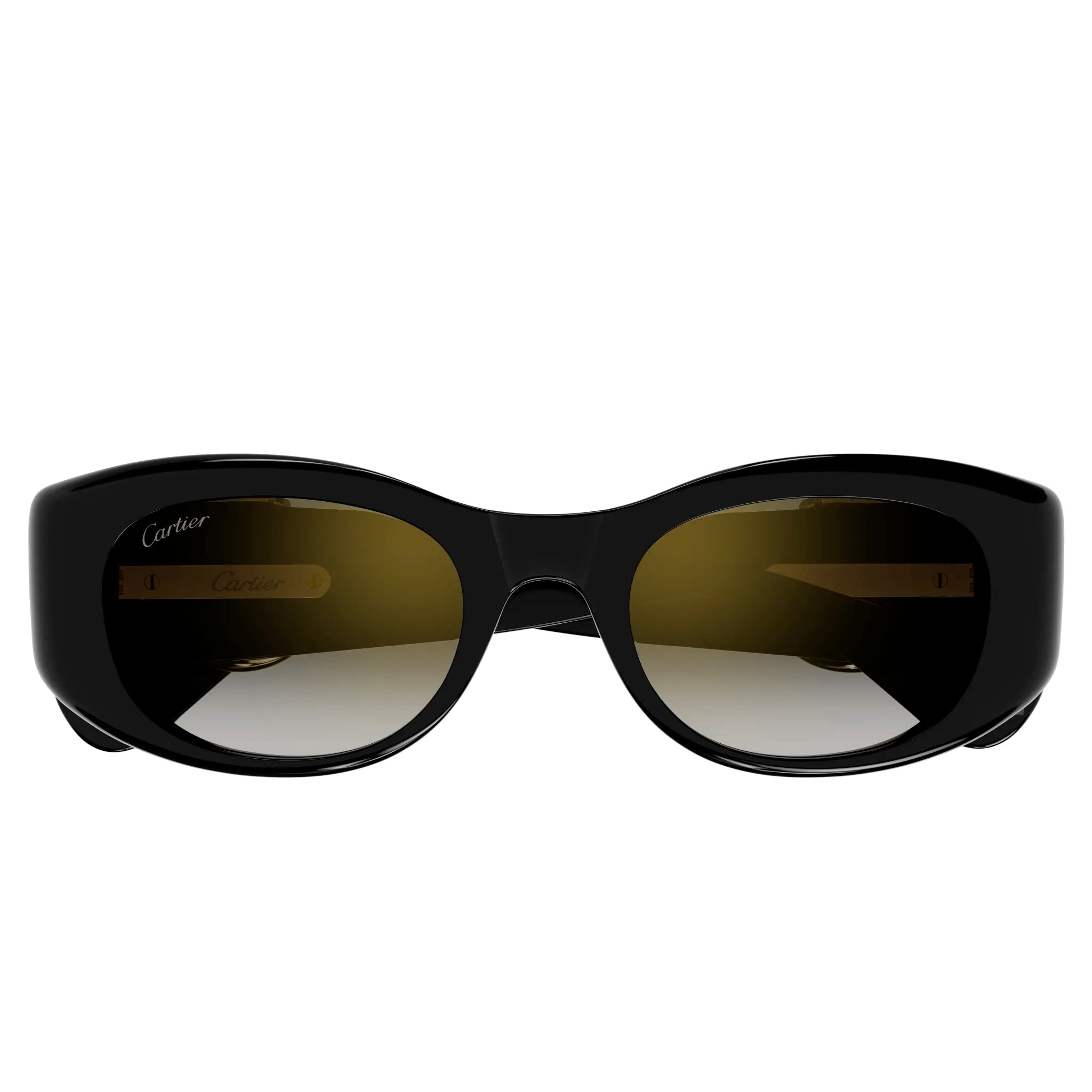Folded view of Cartier Eyewear CT0472S-001 C Panthere De Cartier Black Grey Sunglasses