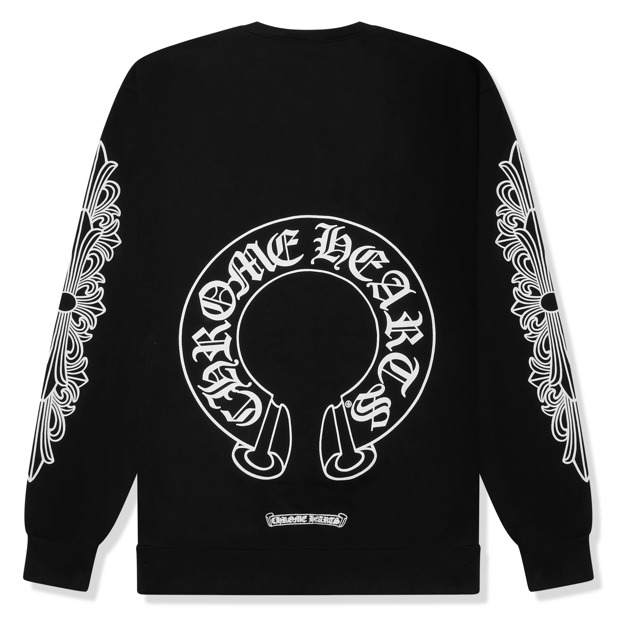 Back view of Chrome Hearts Horse Shoe Black Sweatshirt 