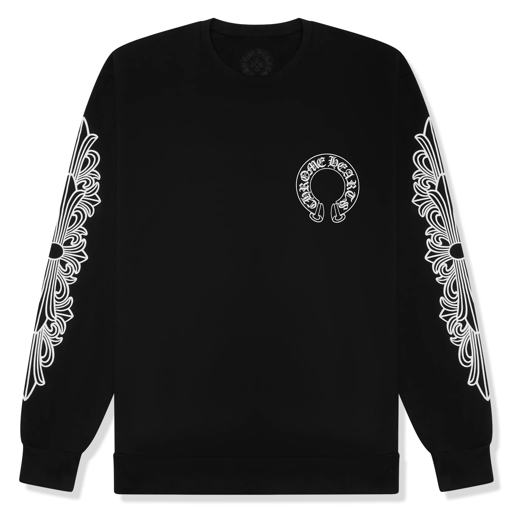 Front view of Chrome Hearts Horse Shoe Black Sweatshirt 