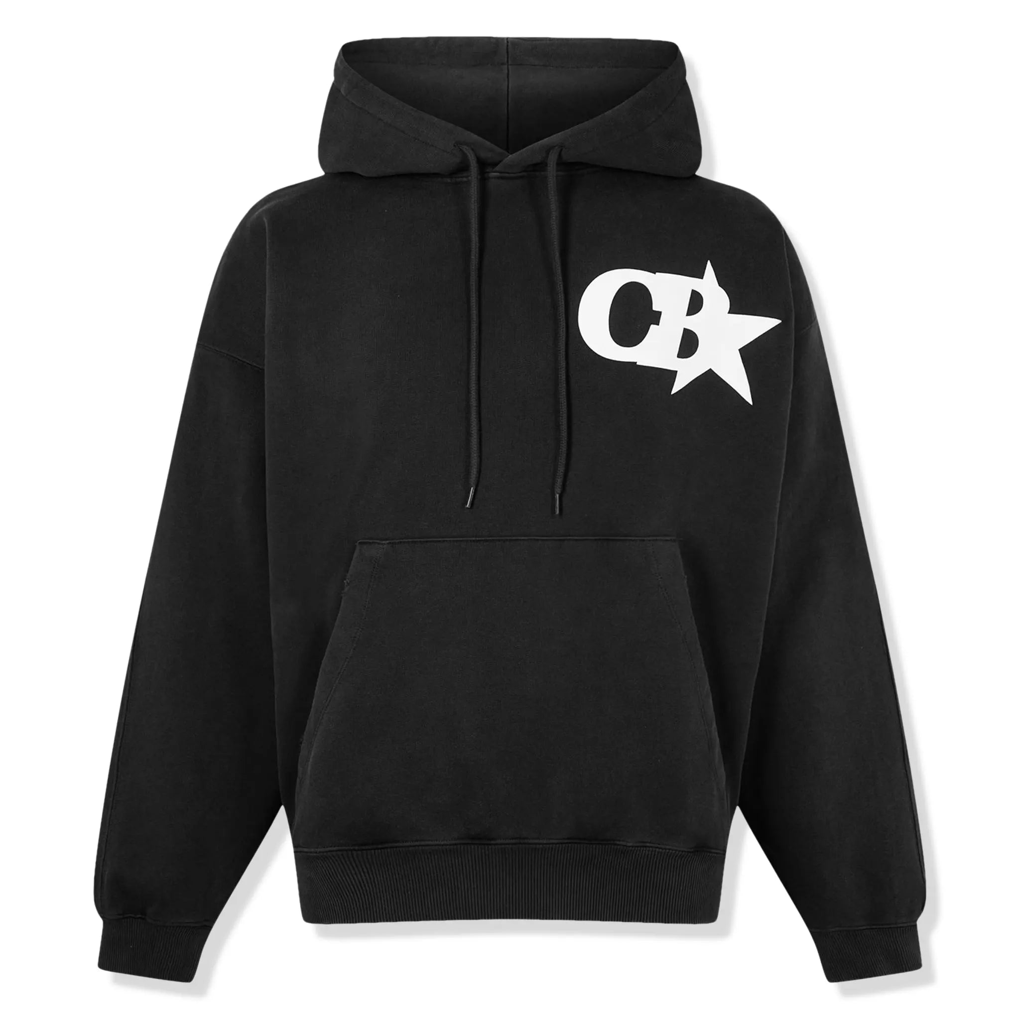 Front view of Cole Buxton CB Star Vintage Black Hoodie SS24CBSH280