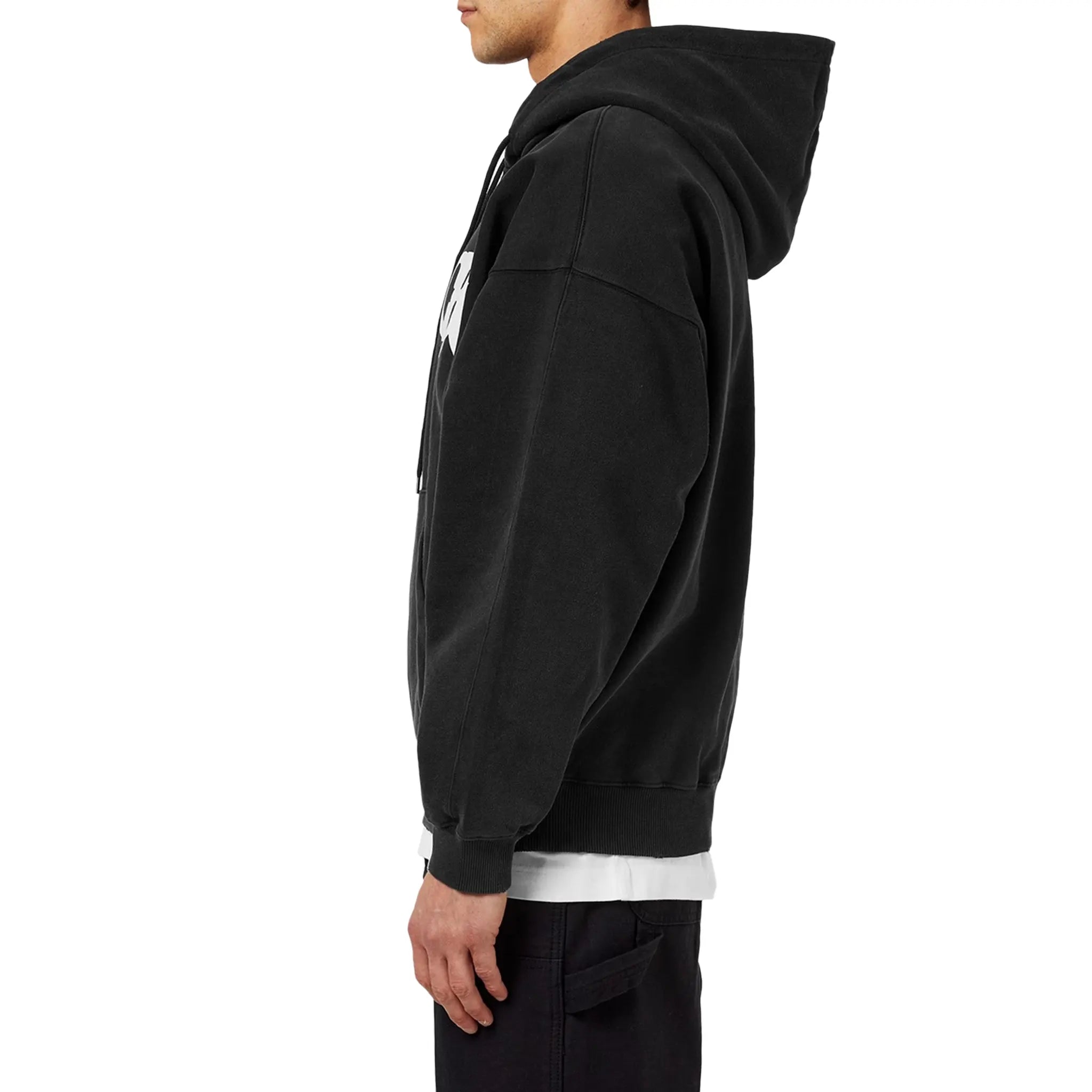 Side Detail view of Cole Buxton CB Star Vintage Black Hoodie SS24CBSH280