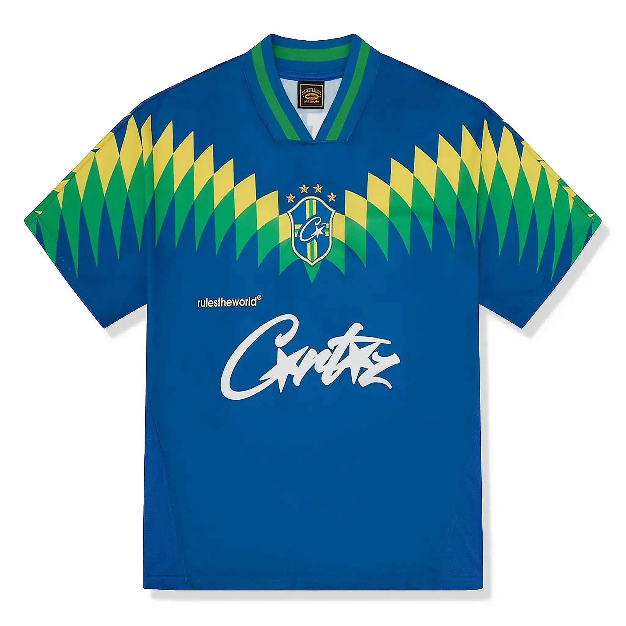 Front view of Corteiz Club America Brazil Jersey Blue