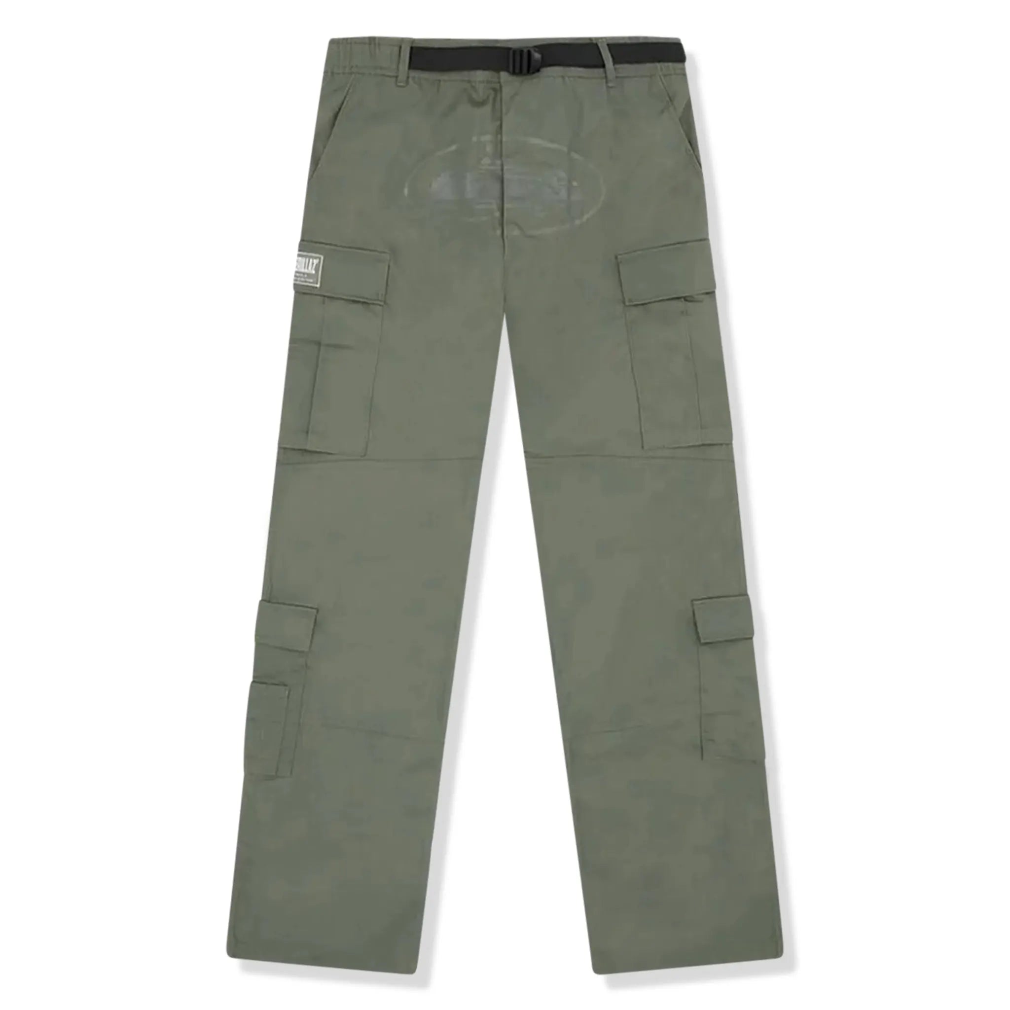 Front view of Corteiz Guerillaz Tonal Khaki Cargo Pants 7892 1FW230210GC TONA