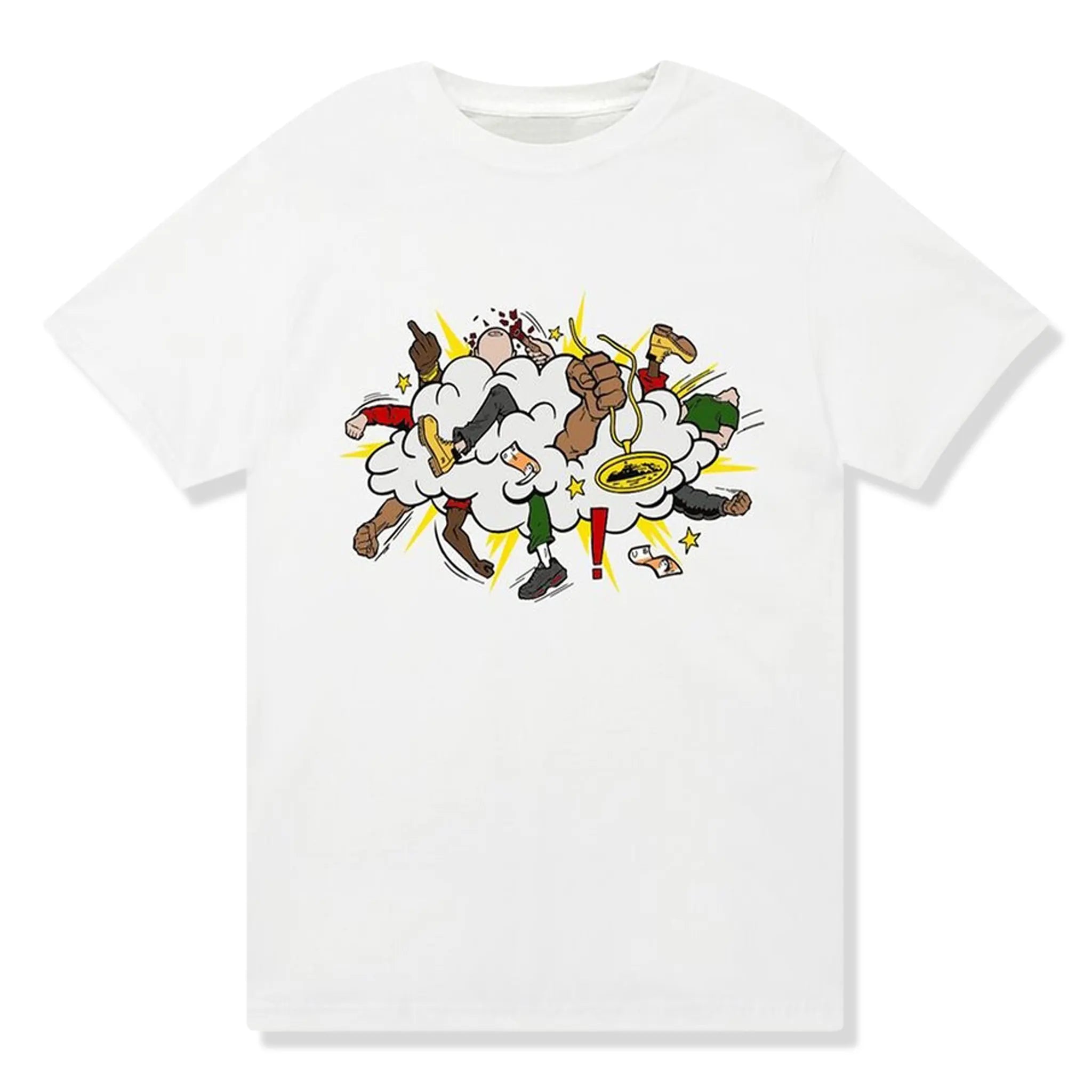 Front view of Corteiz Royal Rumble White T Shirt