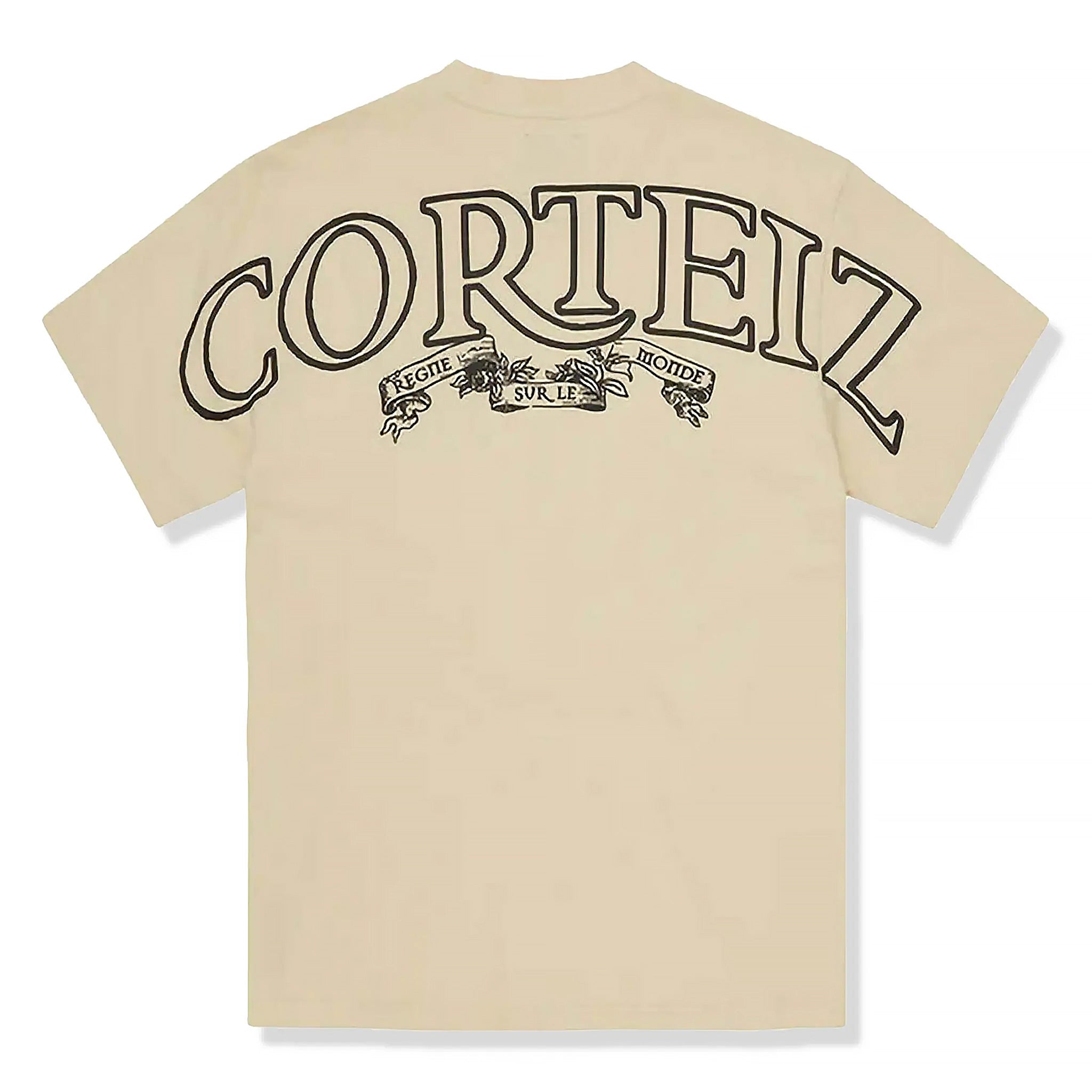 Back view of Corteiz Royale Heavyweight Cream T Shirt 7892 1SS240103RHT CREA