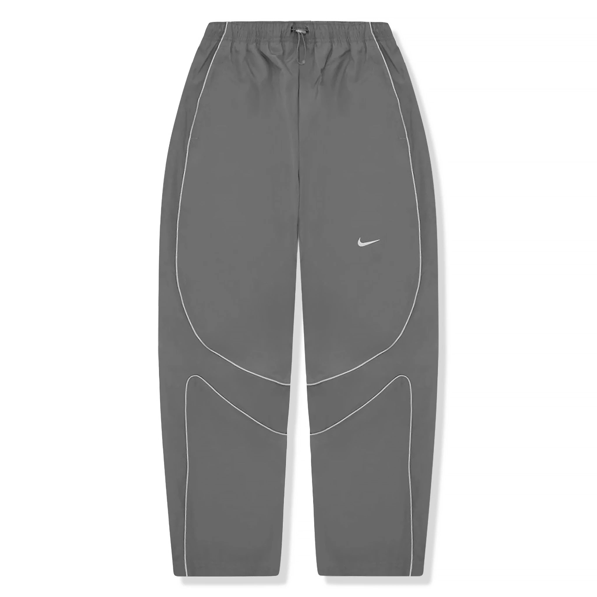 Front view of Corteiz x Nike Gully Grey Track Pants