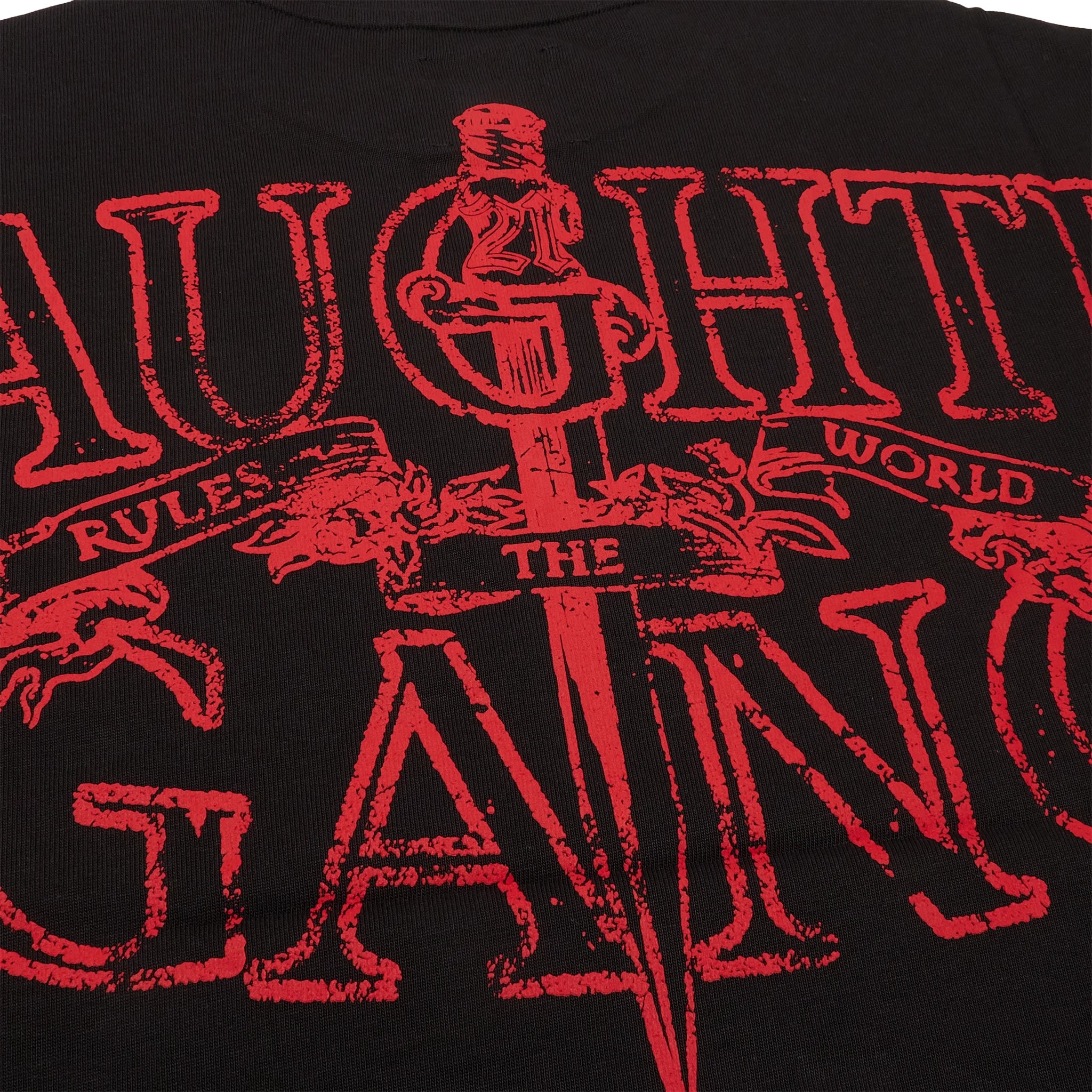 Back logo view of Corteiz x Slaughter Gang 21 Savage Black T Shirt 