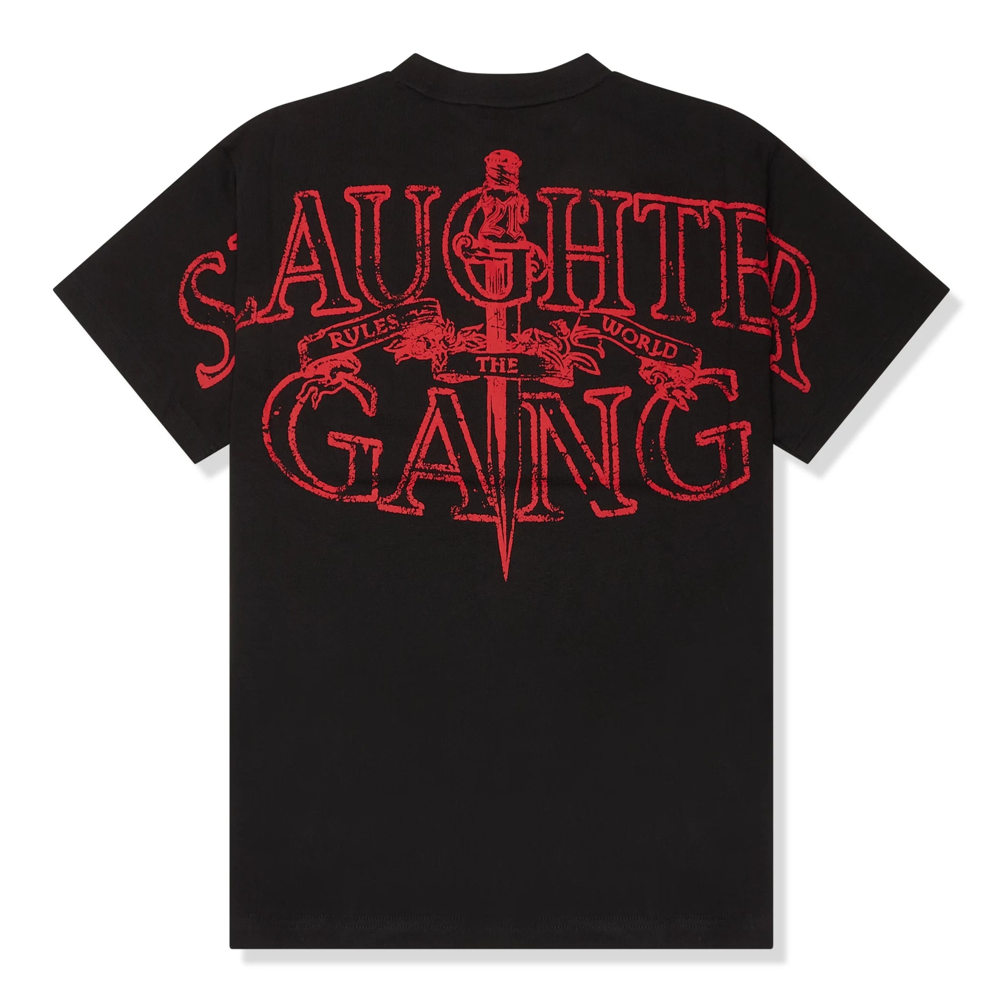 Back view of Corteiz x Slaughter Gang 21 Savage Black T Shirt 