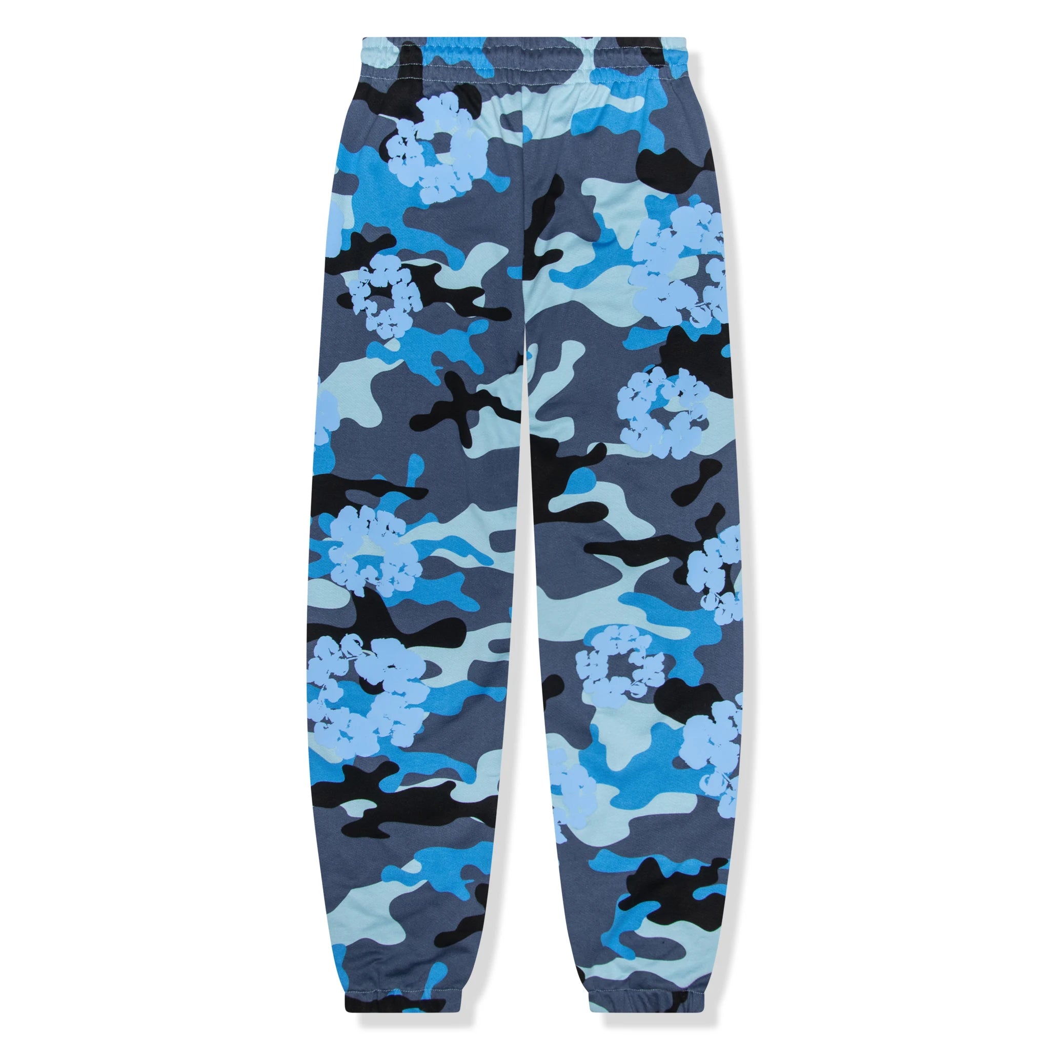 Back view of Denim Tears Blue Camo Cotton Wreath Sweatpants