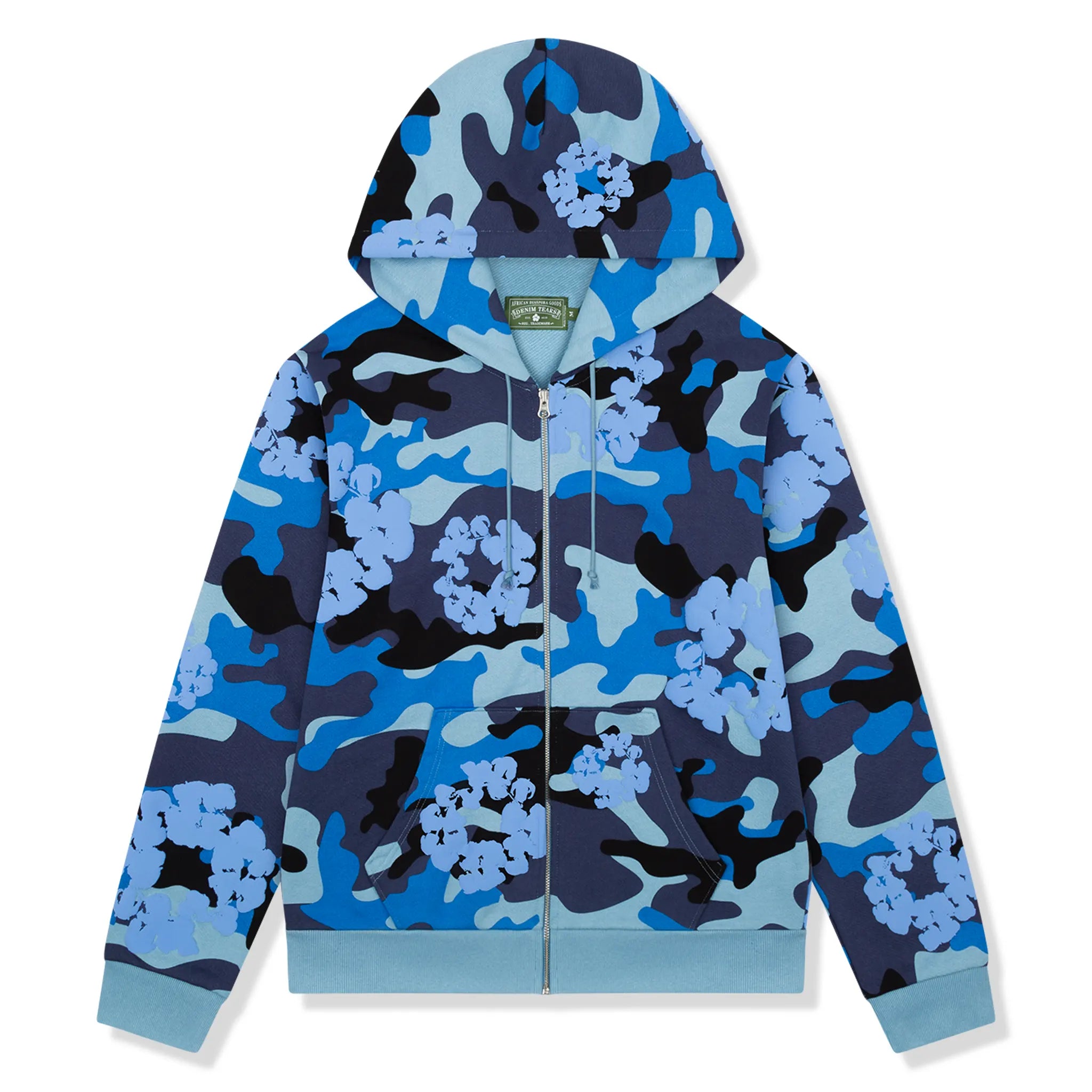 Denim Tears Blue Camo Cotton Wreath Zip-Up Hoodie