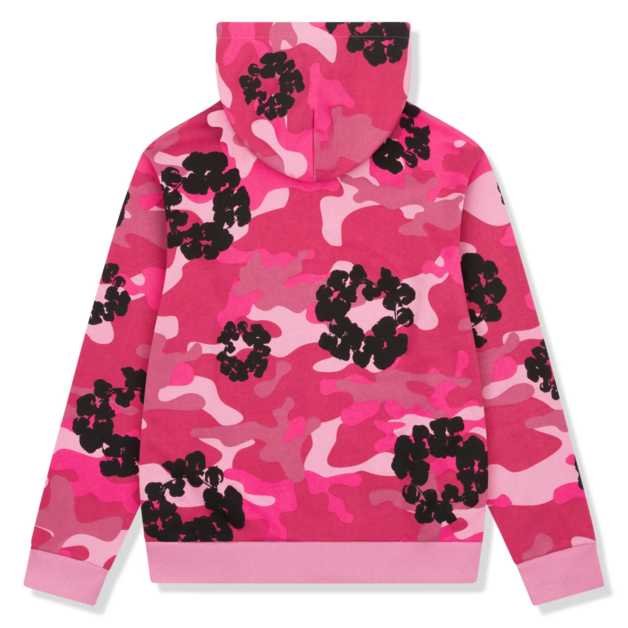 Back view of Denim Tears Pink Camo Cotton Wreath Zip-Up Hoodie 