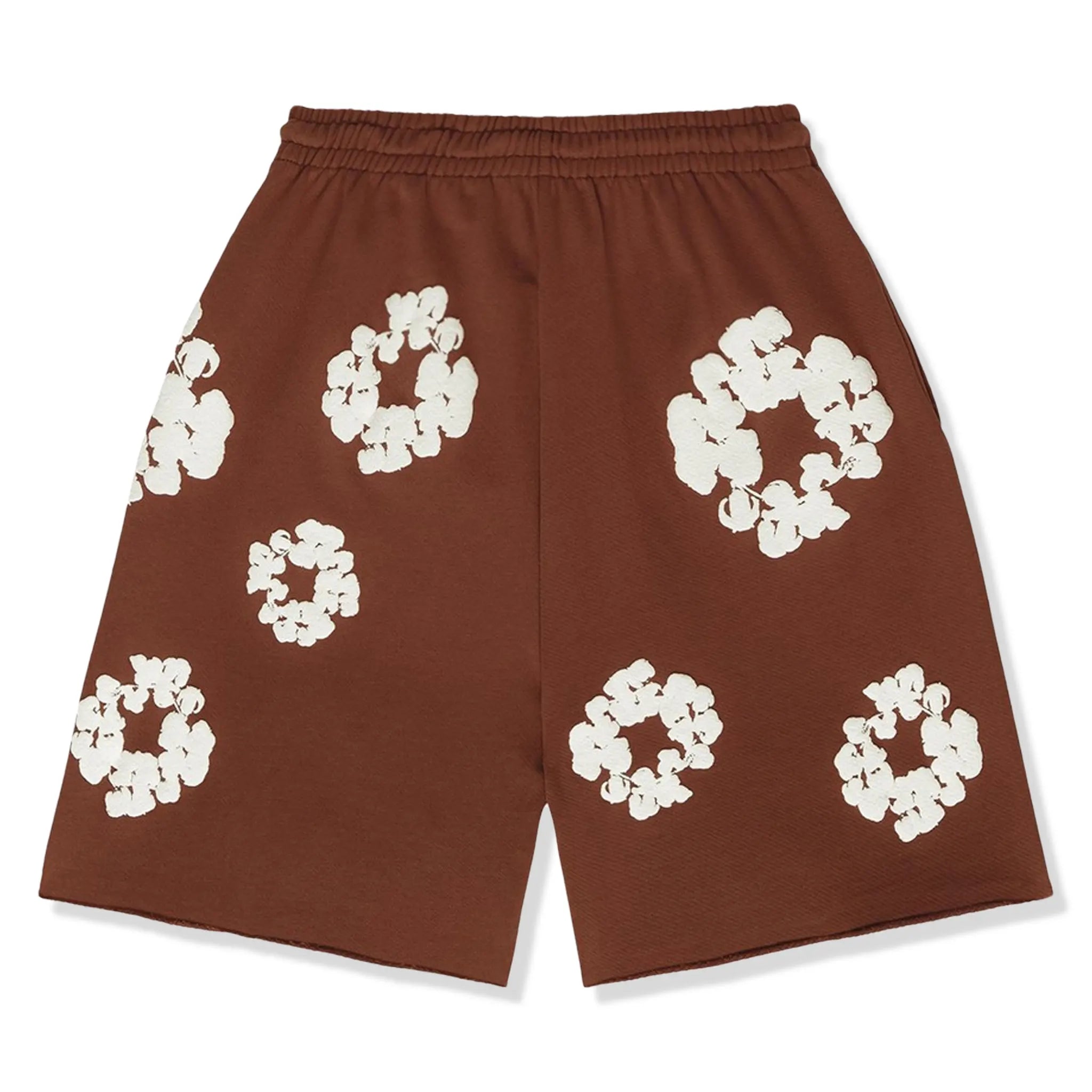 Back view of Denim Tears The Cotton Wreath Brown Shorts 402-905-30-BROW