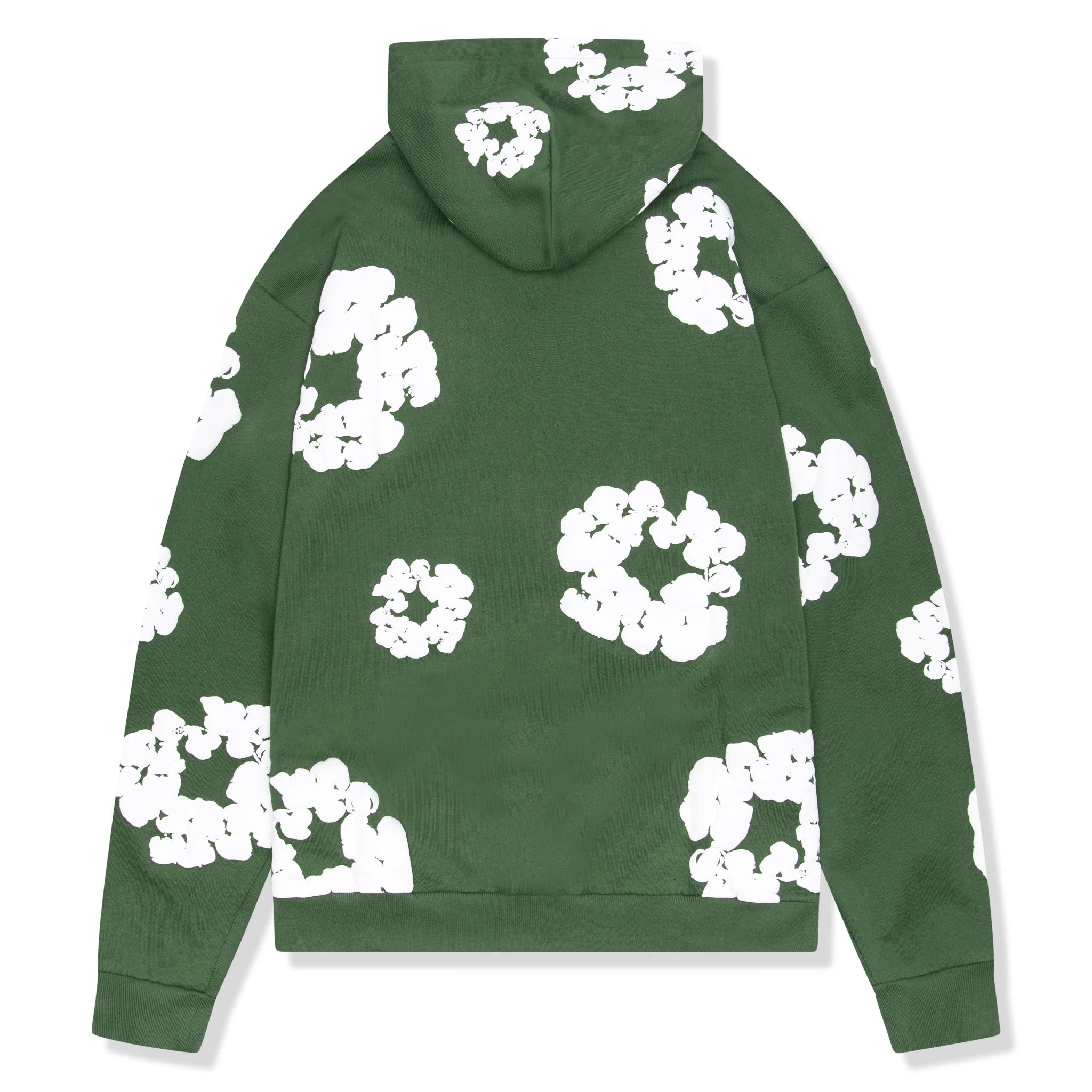 Back view of Denim Tears The Cotton Wreath Green Hoodie 