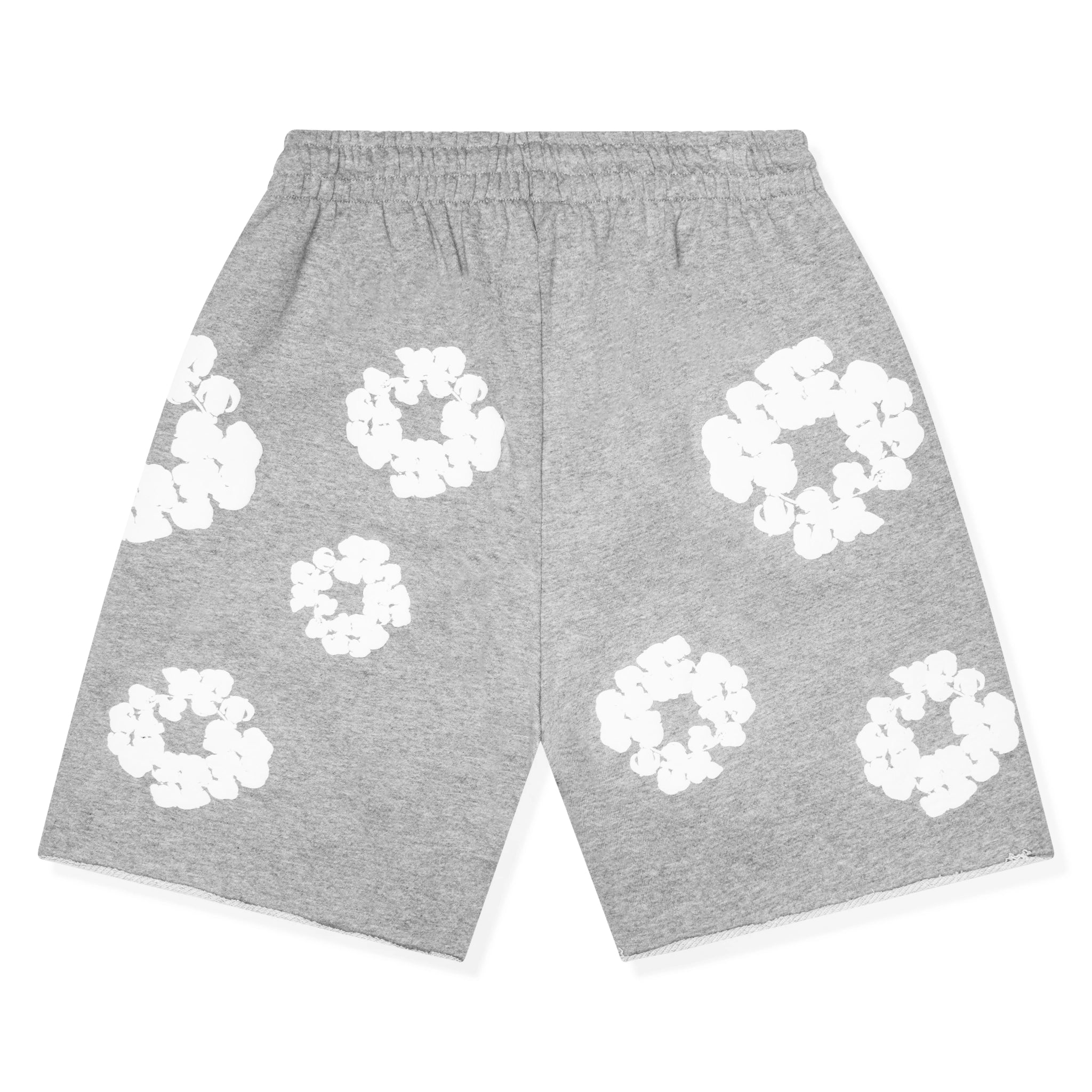 Back view of Denim Tears The Cotton Wreath Grey Shorts 