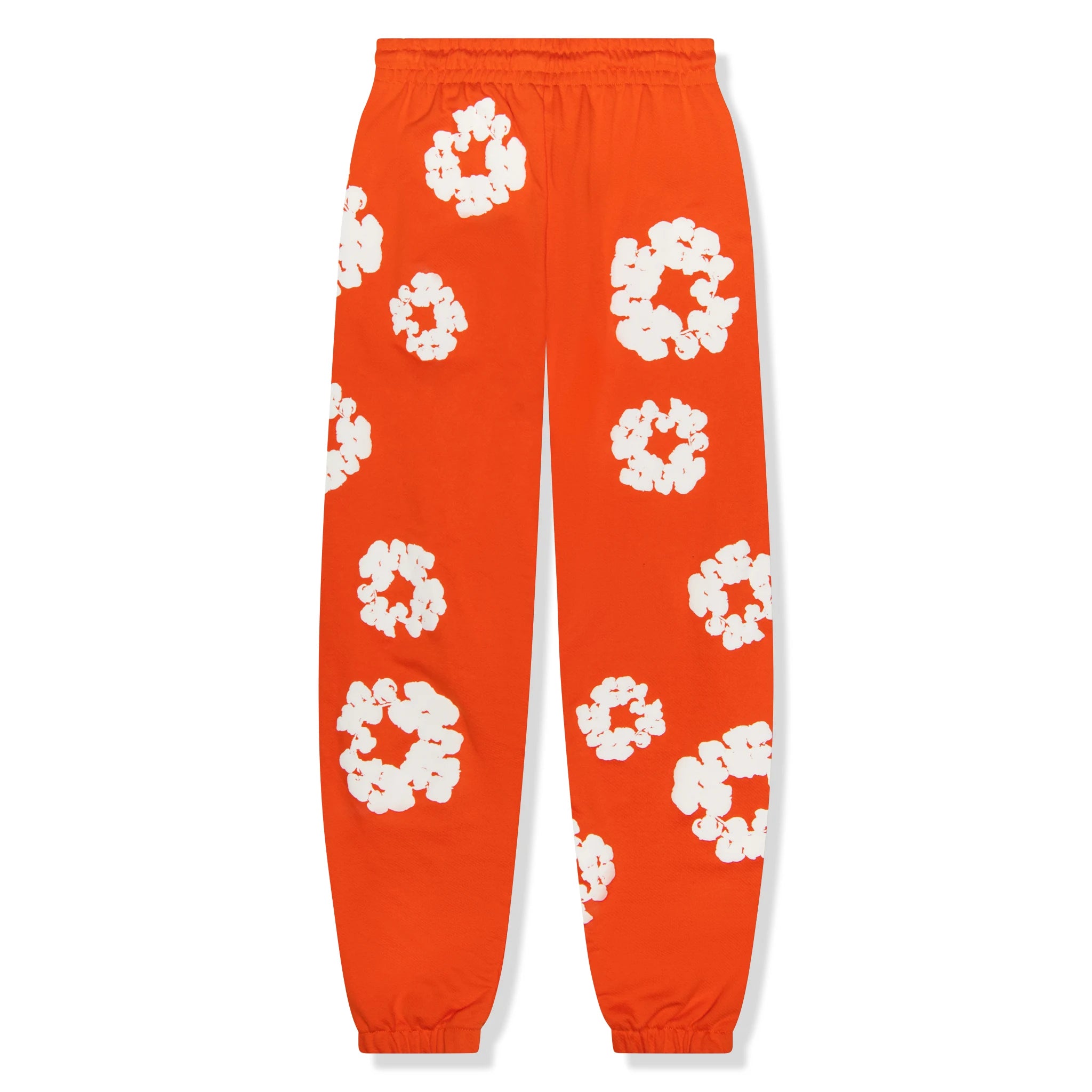 Back view of Denim Tears The Cotton Wreath Orange Sweatpants 