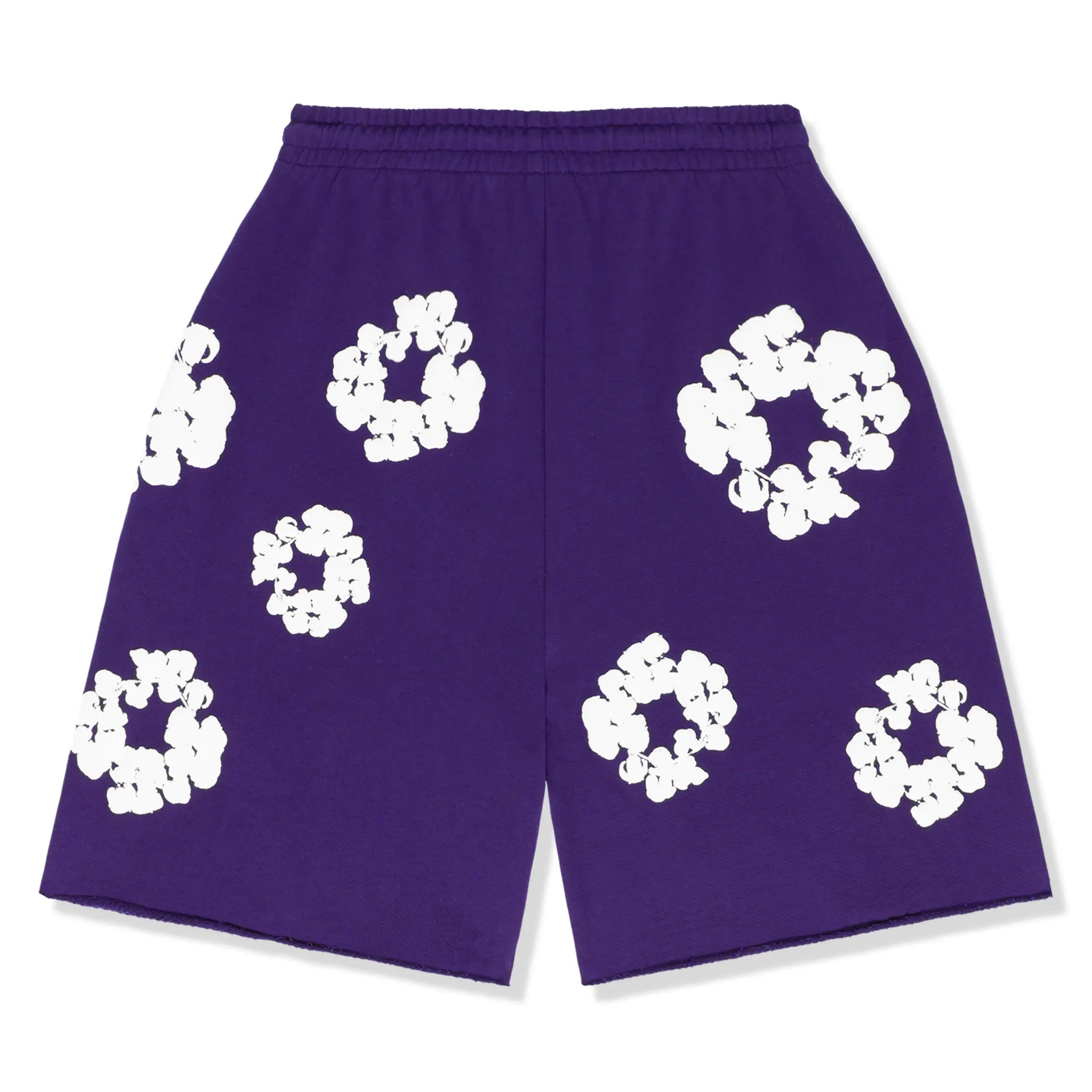 Back view of Denim Tears The Cotton Wreath Purple Shorts 402-200-30-PURP